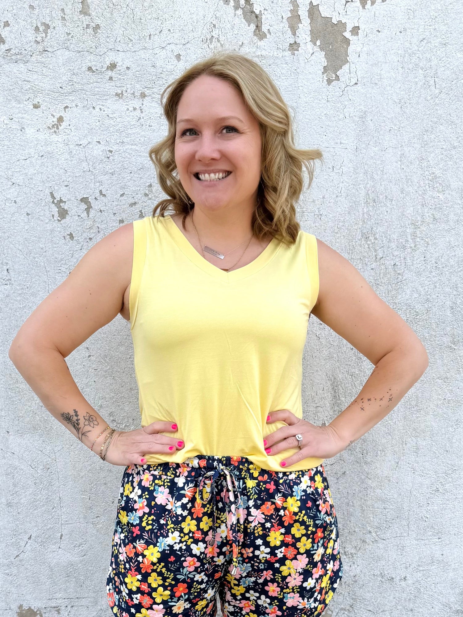 MM Noelle Tank - Lemon {S-3X} - KaraMarie