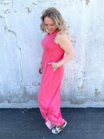Stylish Ruched Detail Jumpsuit in Pink {S-3X} - KaraMarie