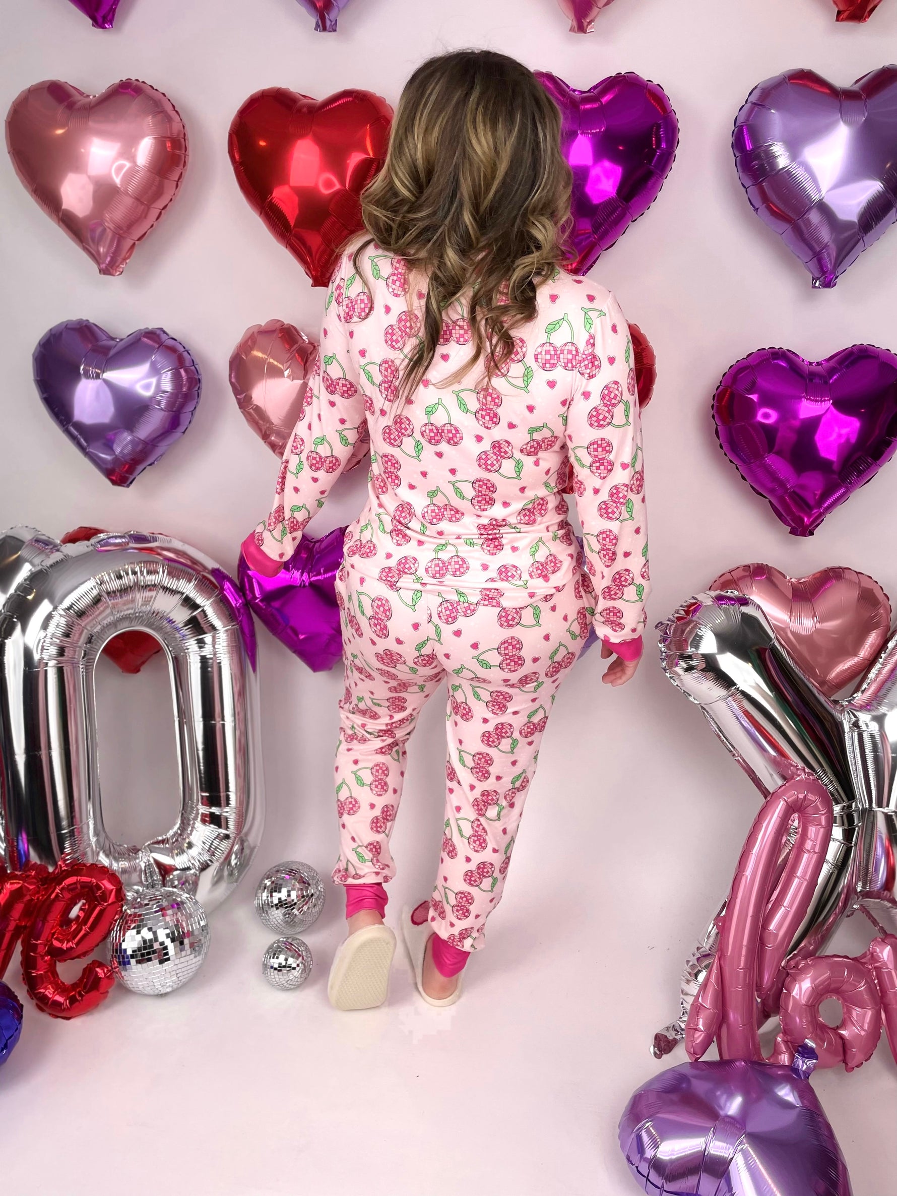 Pajama Set - Long Sleeve - Disco Cherry - KaraMarie