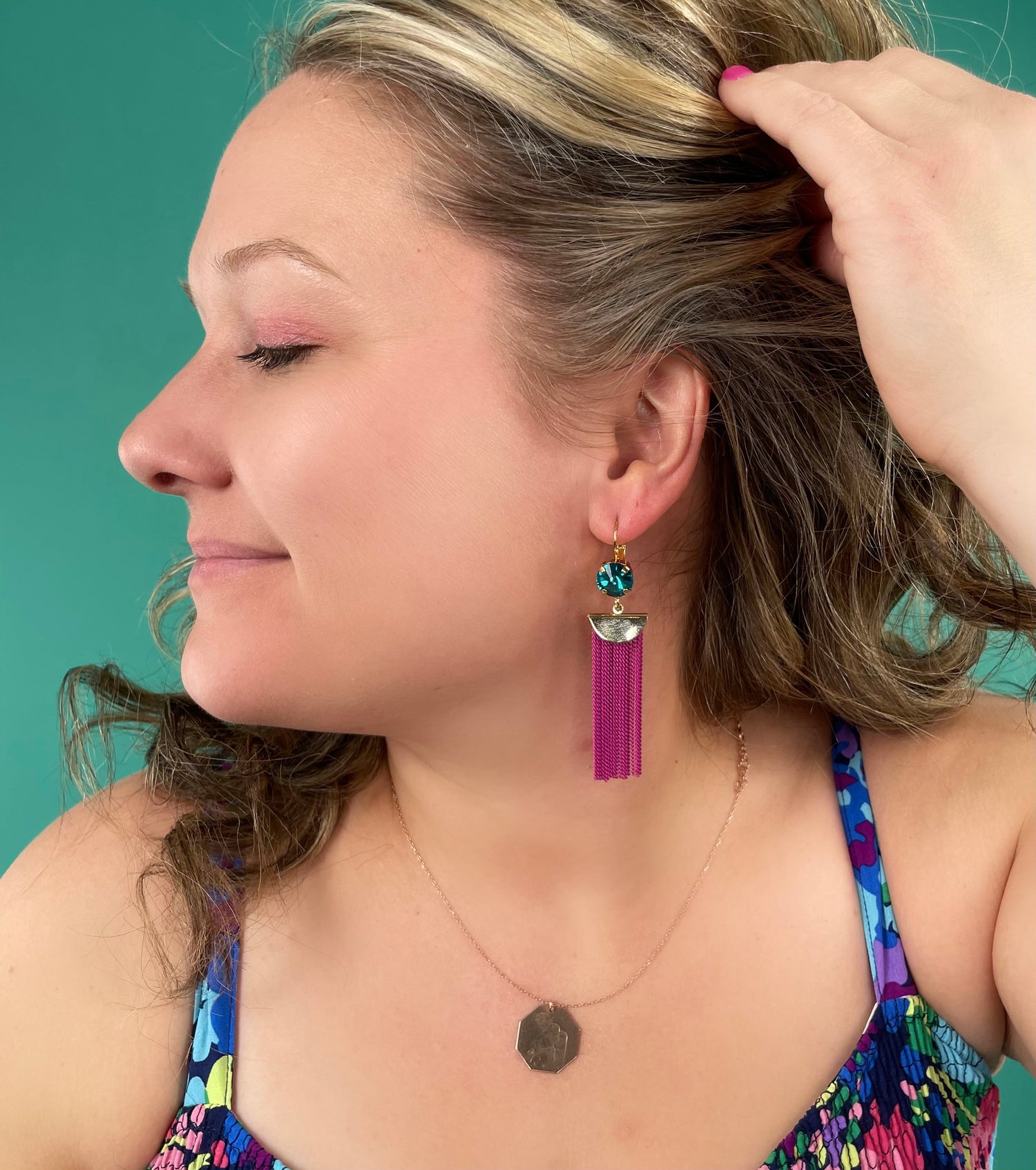 Bold Pink Fringe Earrings - KaraMarie