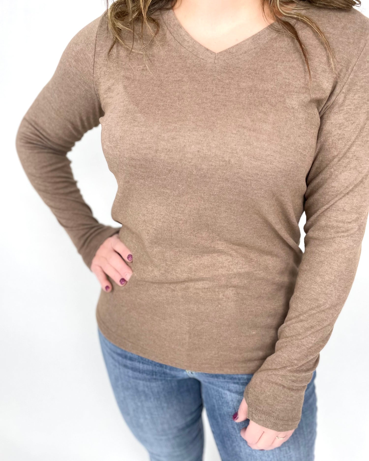 MM Leah Long Sleeve Top - Mocha