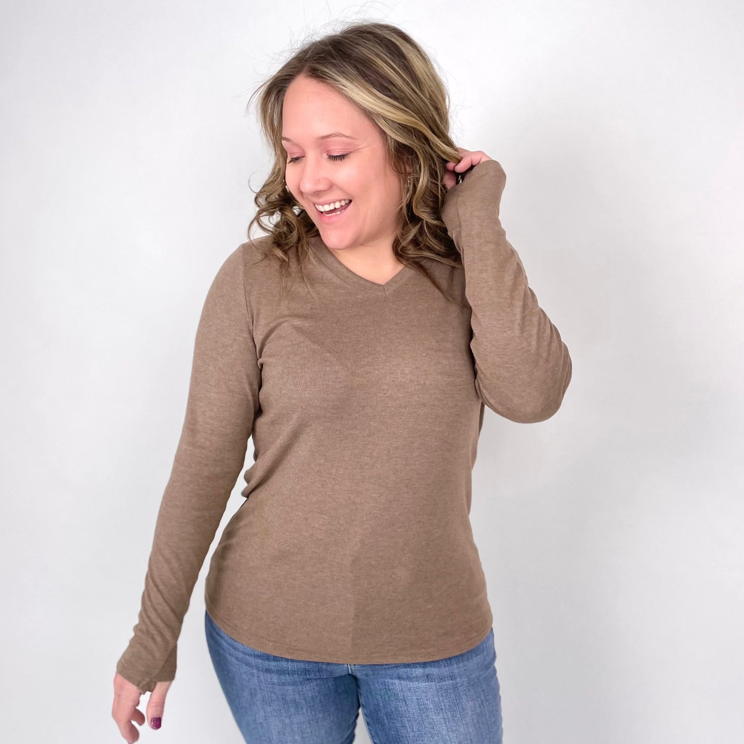 MM Leah Long Sleeve Top - Mocha