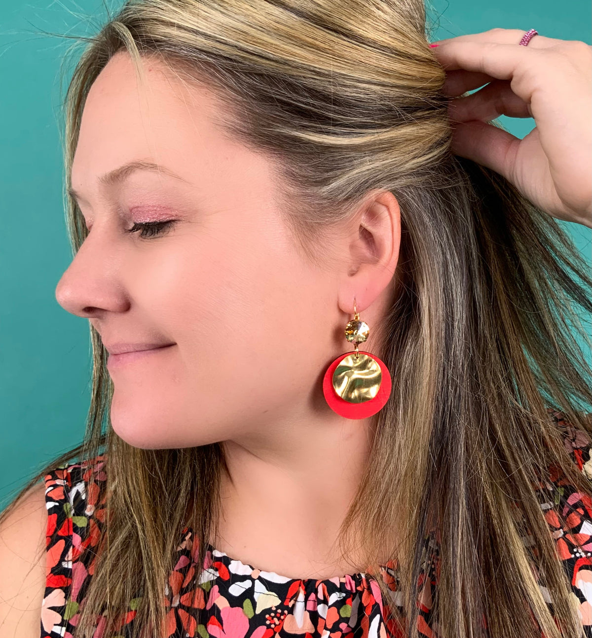 Golden Coral Sunset Earrings - KaraMarie