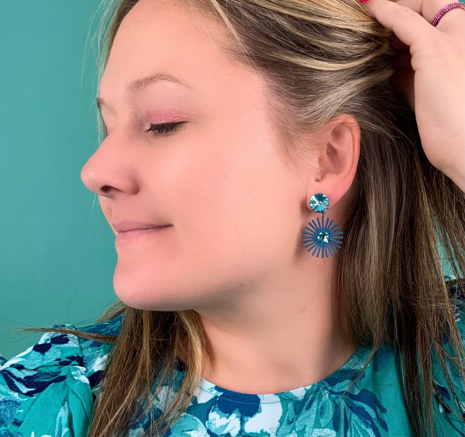 Turquoise Sun Earrings
