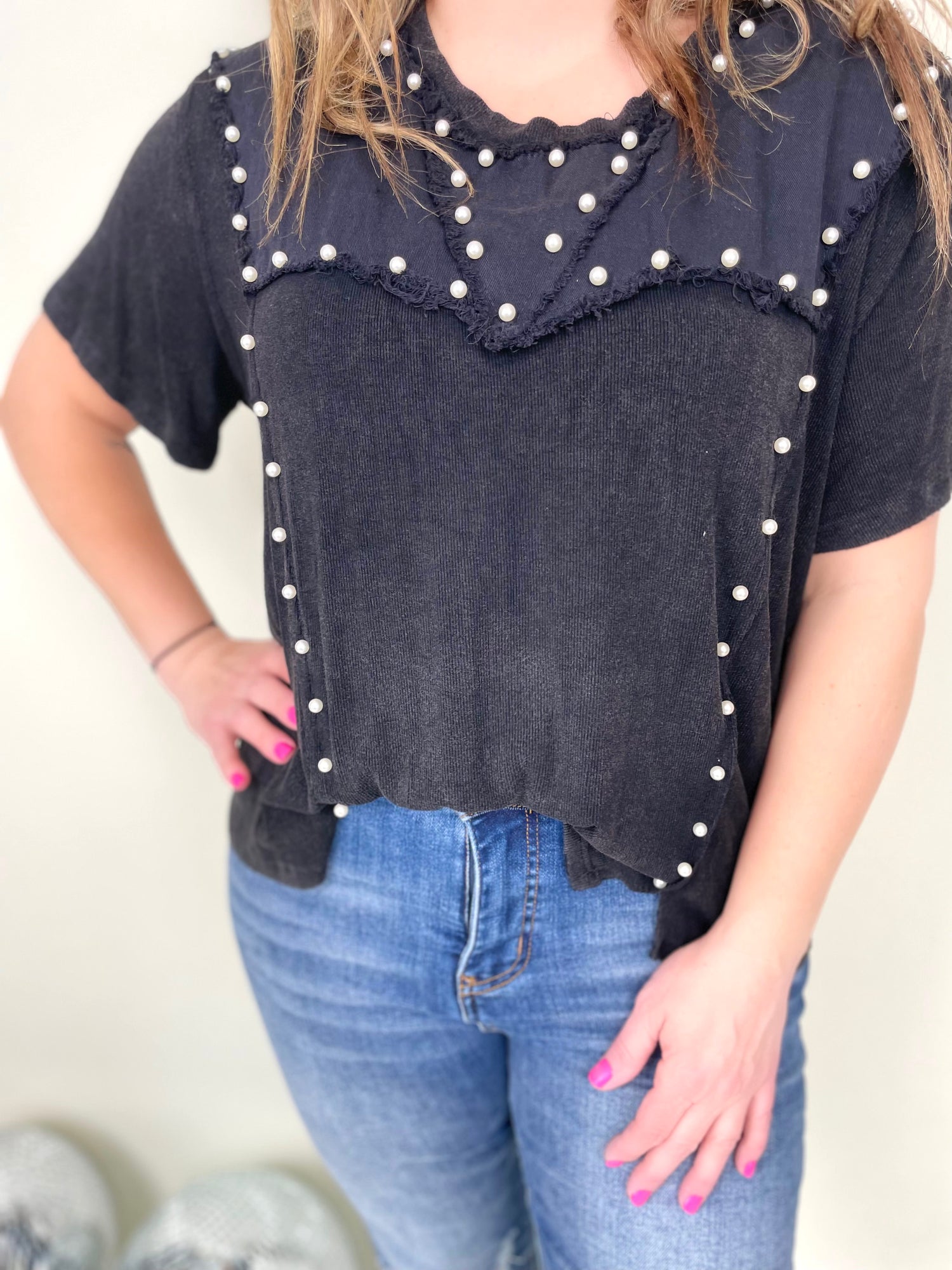 Pearl Serenade Top in Black
