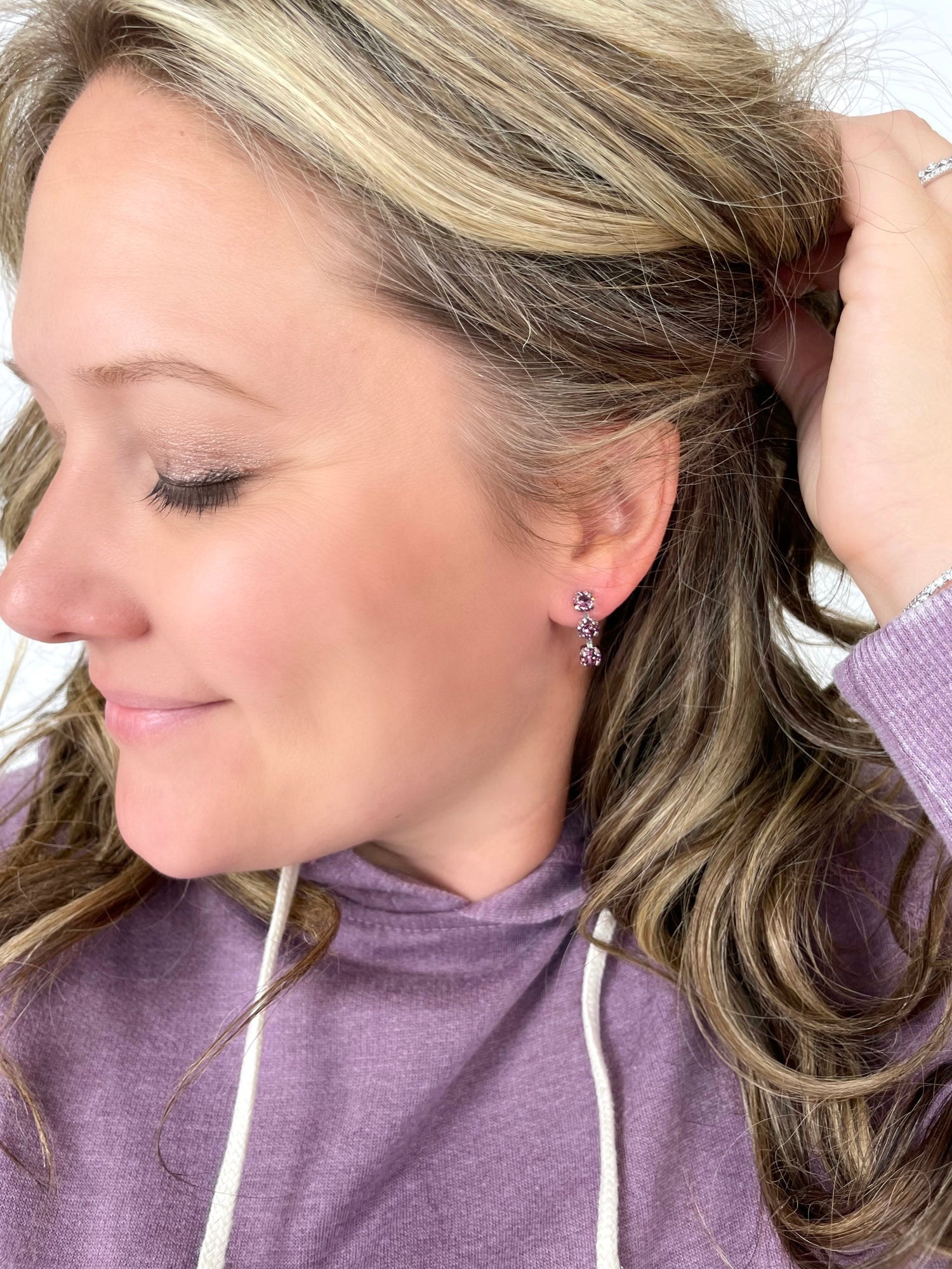 Delicate Polka Dot Earrings in Iris