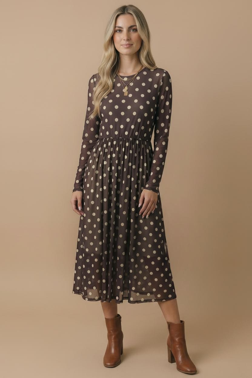 Polka Dot Dream Midi Dress {S-3X}