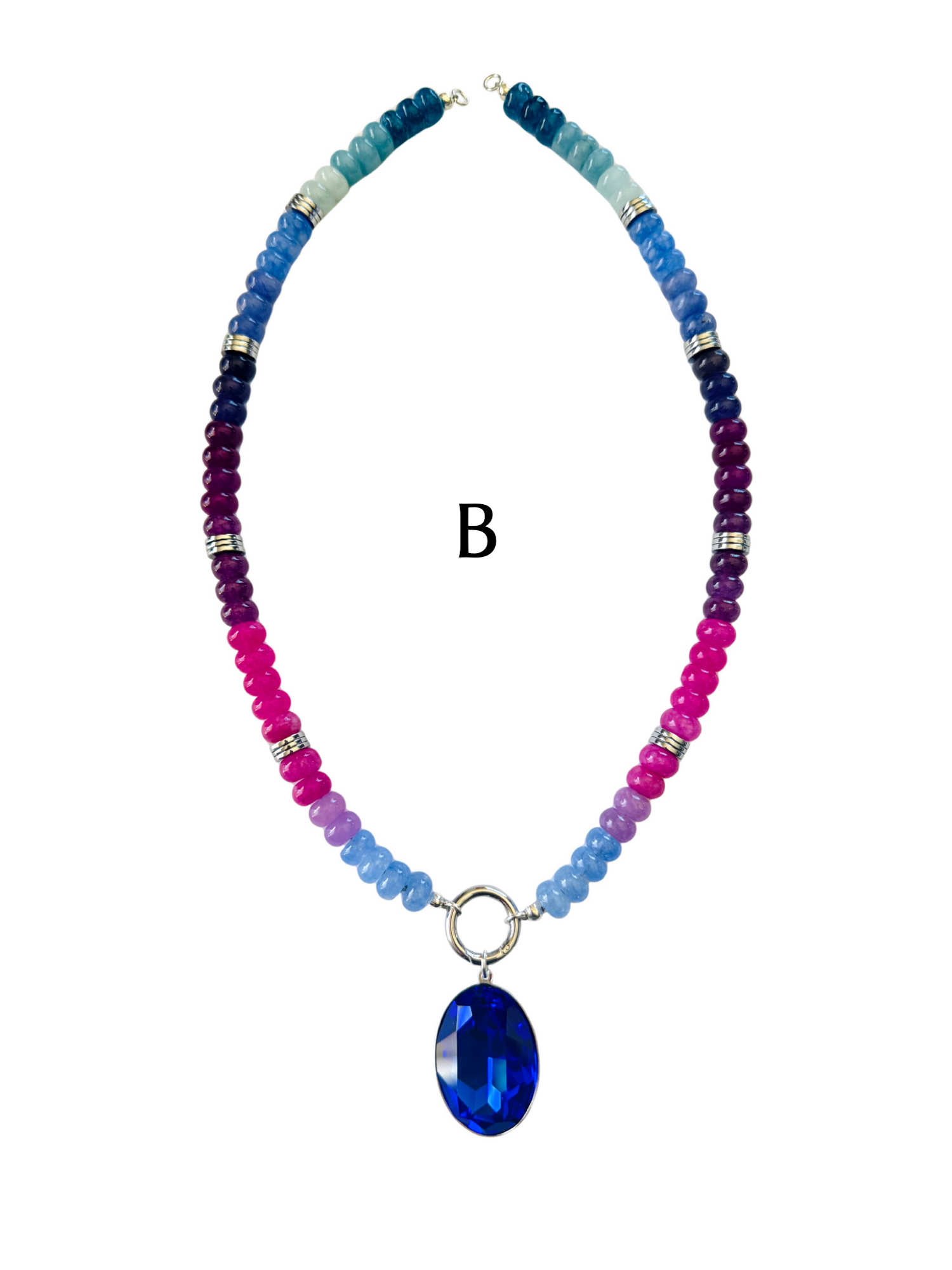 KMB Interchangeable Charm Gemstone Crystal Necklace {Multiple Colors!}