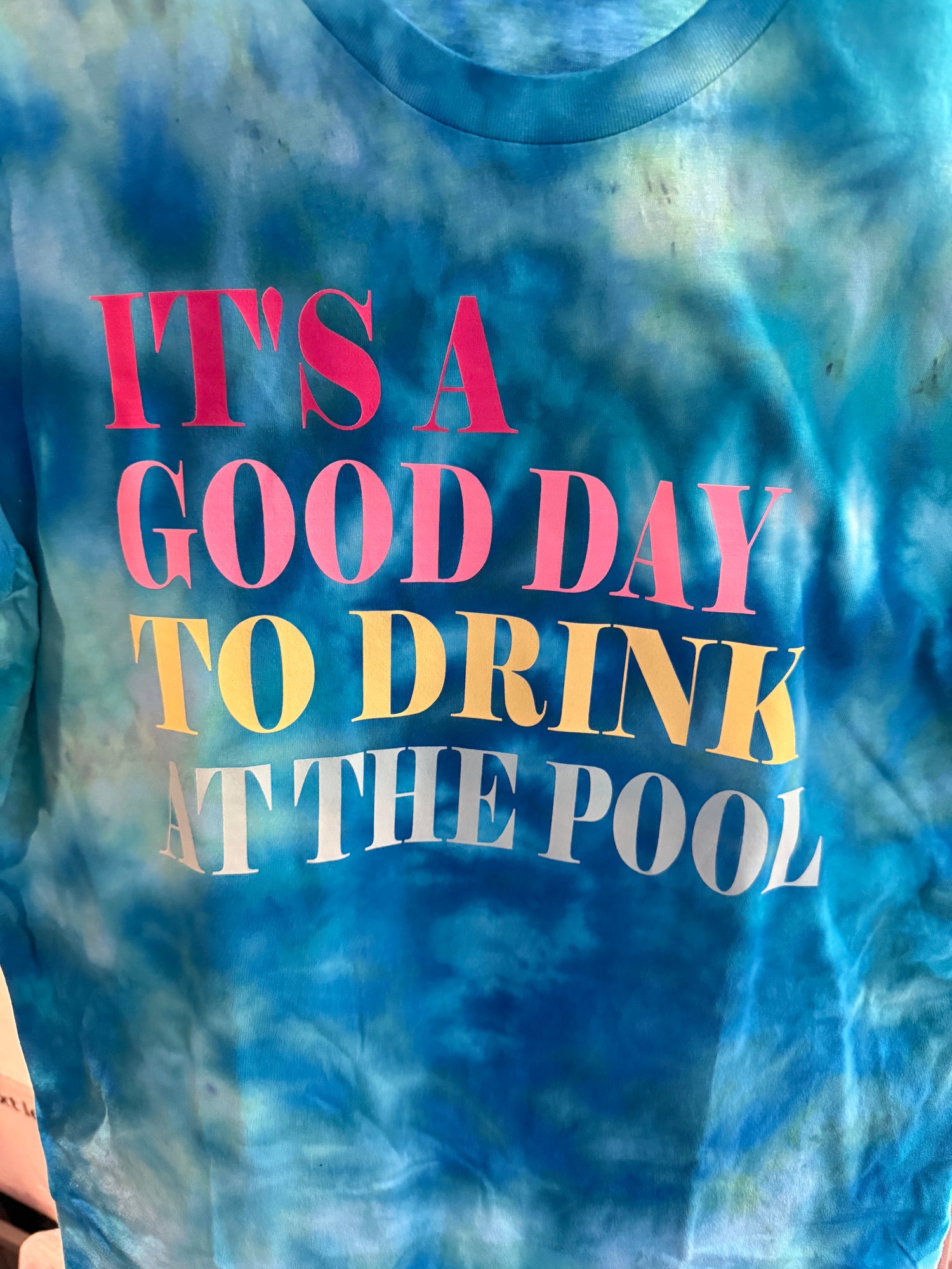 KMB EXCLUSIVE!!! It's a Good Day to Drink at the Pool Graphic Tee {Custom Ice Dye}