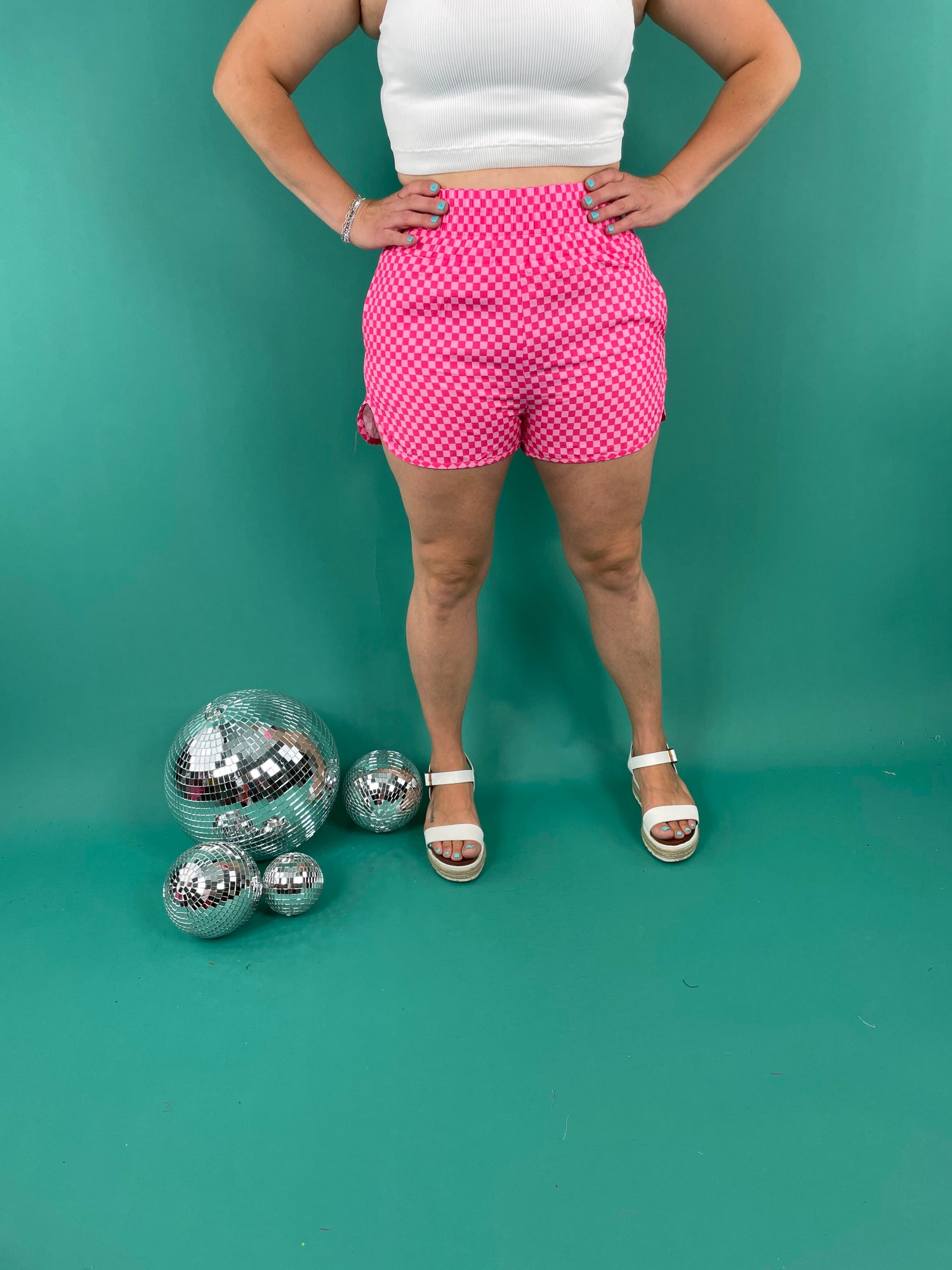 Cheyenne Athleisure Checkered Shorts