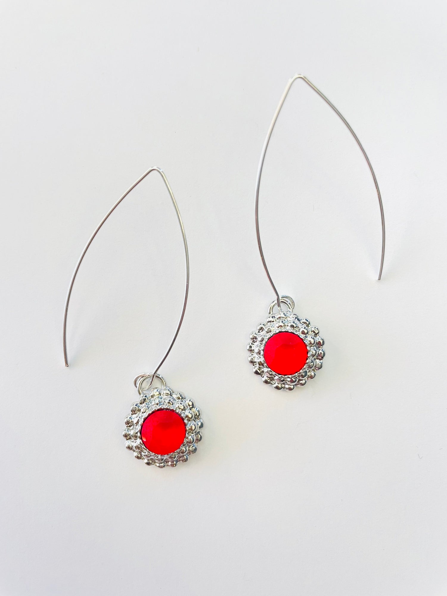 Long Red Drop Earring