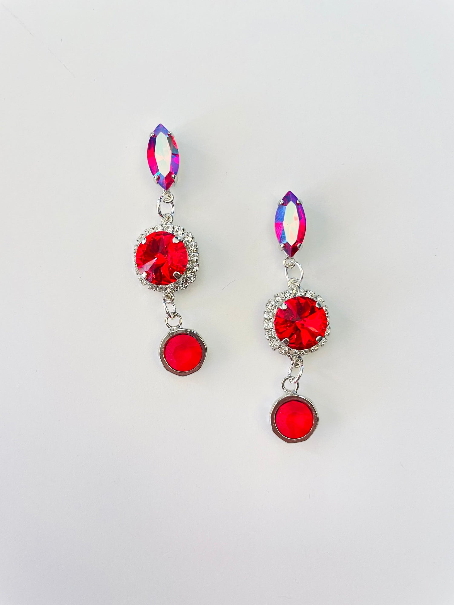 Red Hot Elegant Earrings in Red Hues