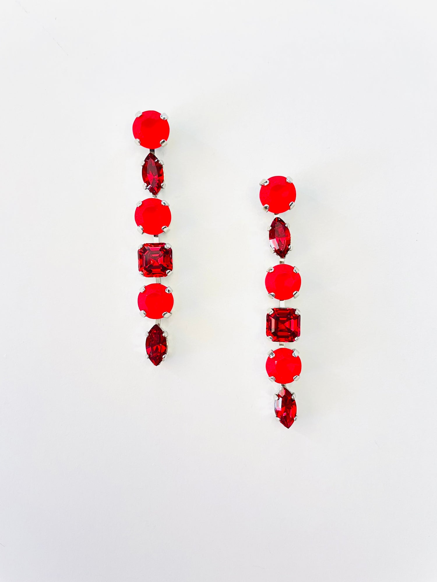 Confetti Earrings in Red Hues - KaraMarie