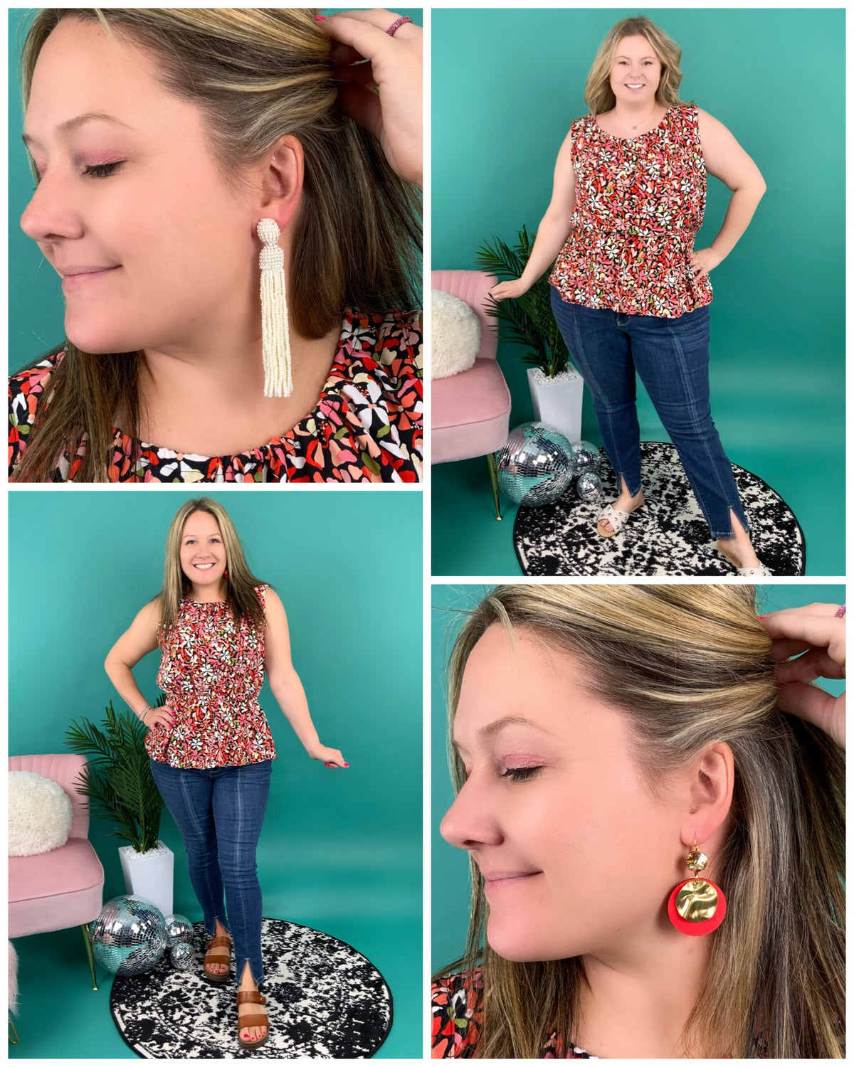 Golden Coral Sunset Earrings - KaraMarie