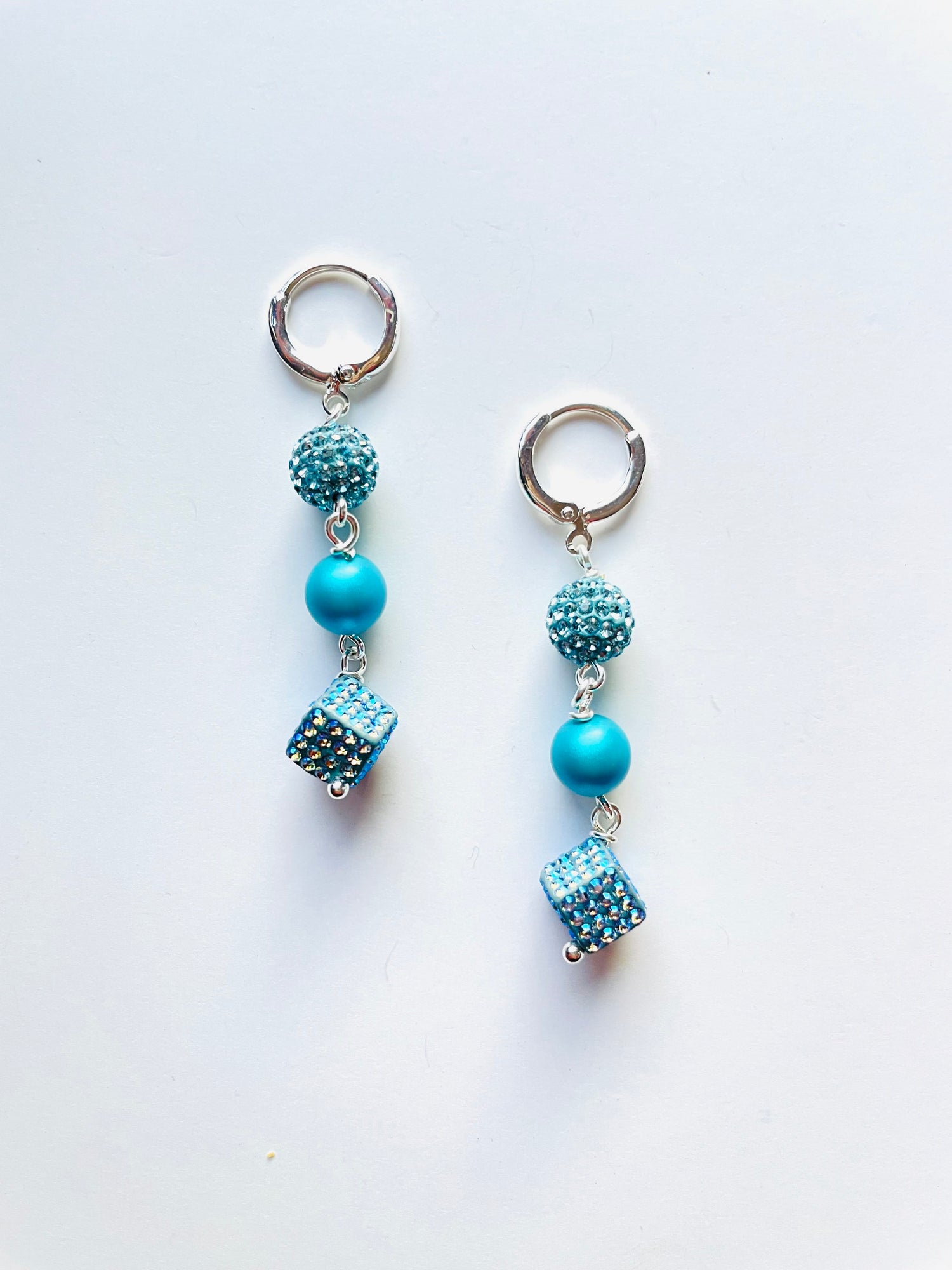 Sapphire Pave Ball Drop Earring