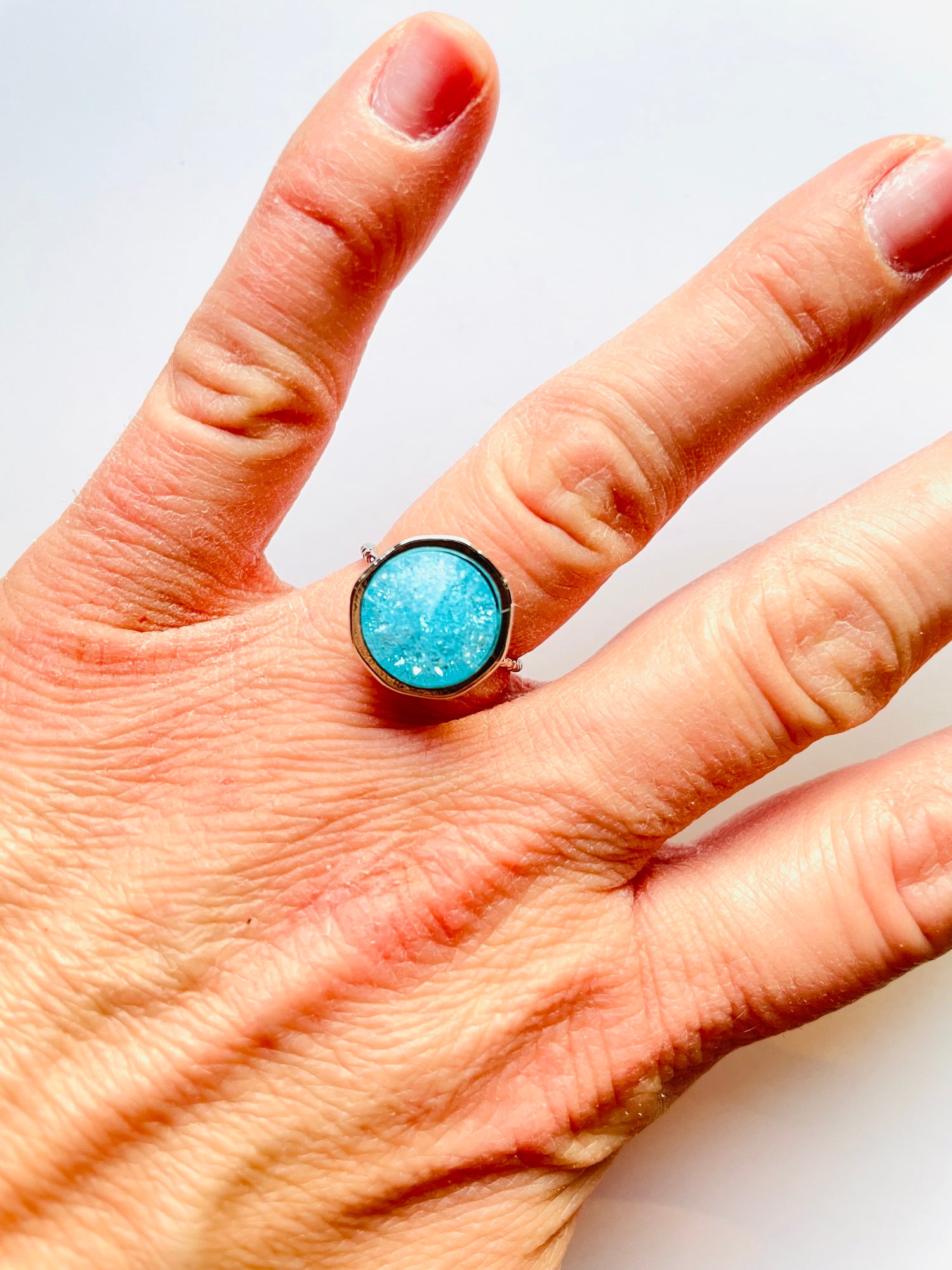 12mm Simple Solitaire Ring in Aqua Ice