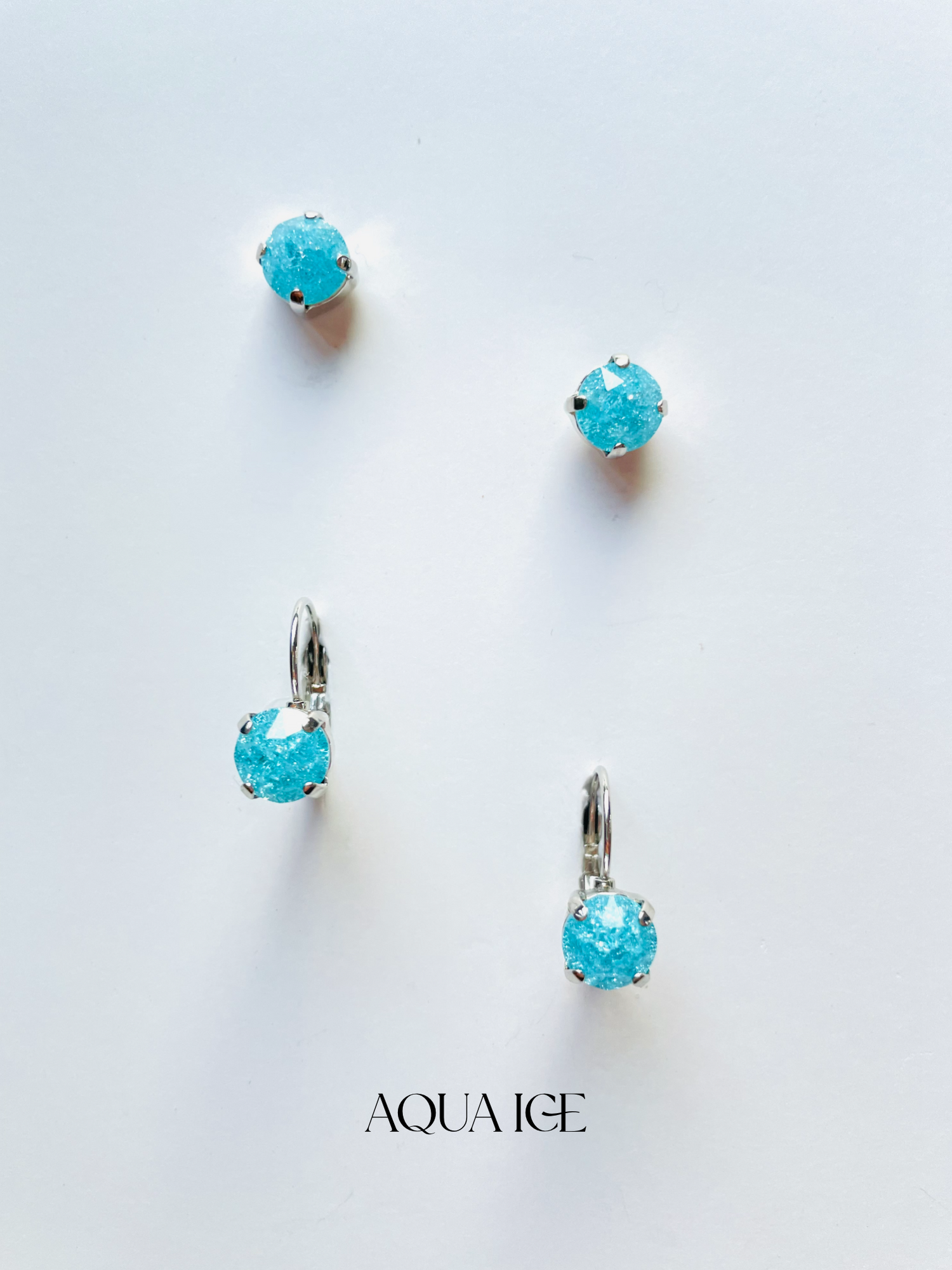 8mm Drop OR Post in Aqua Ice