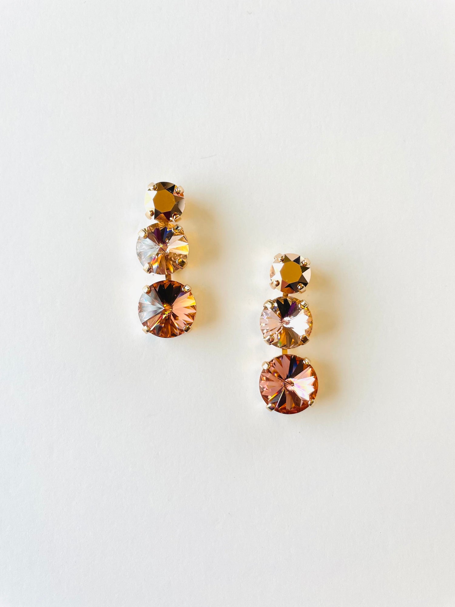 Graduated Stone Earrings in Blush Hues - KaraMarie