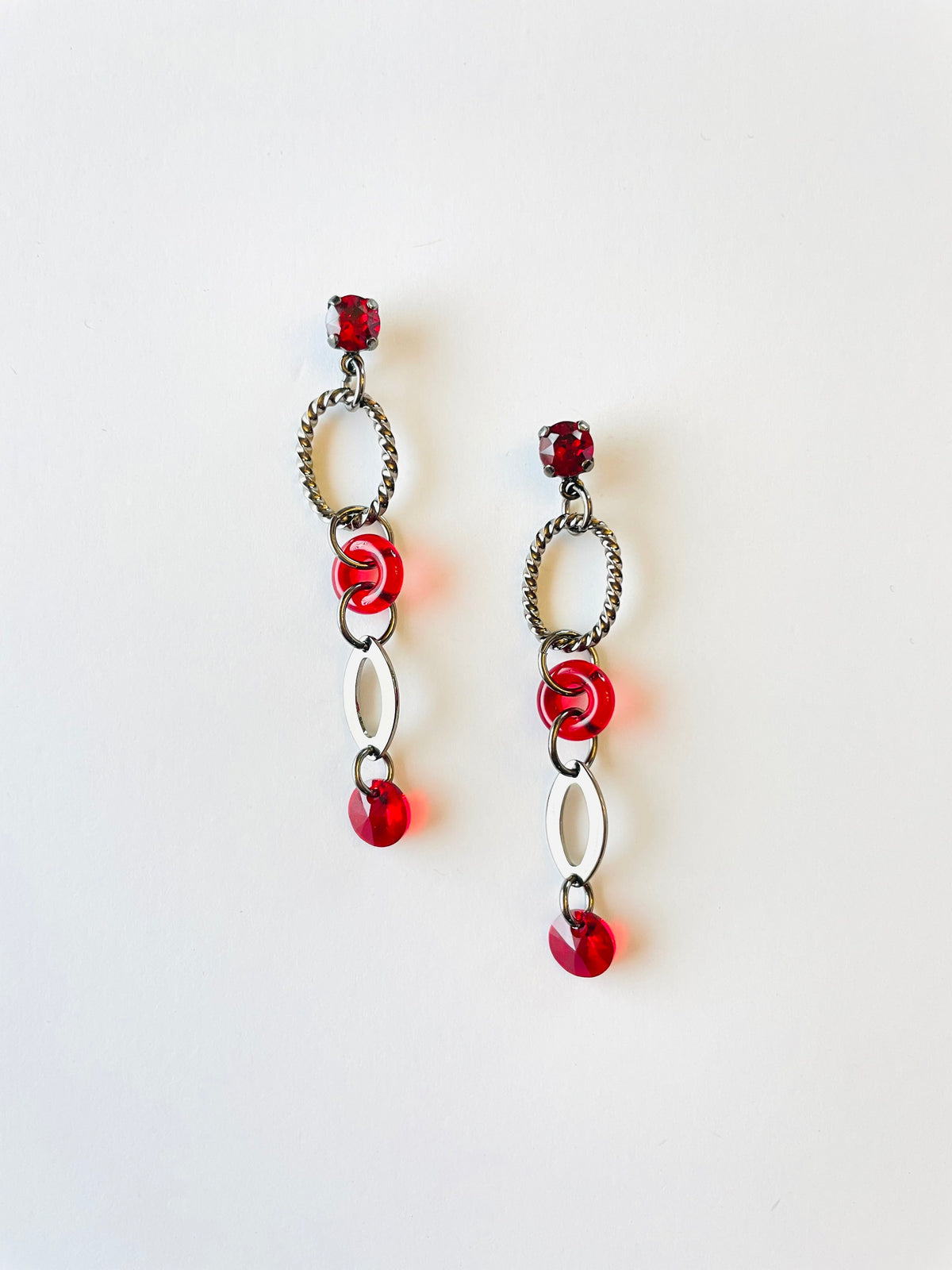 Red Raven Long Earrings - KaraMarie