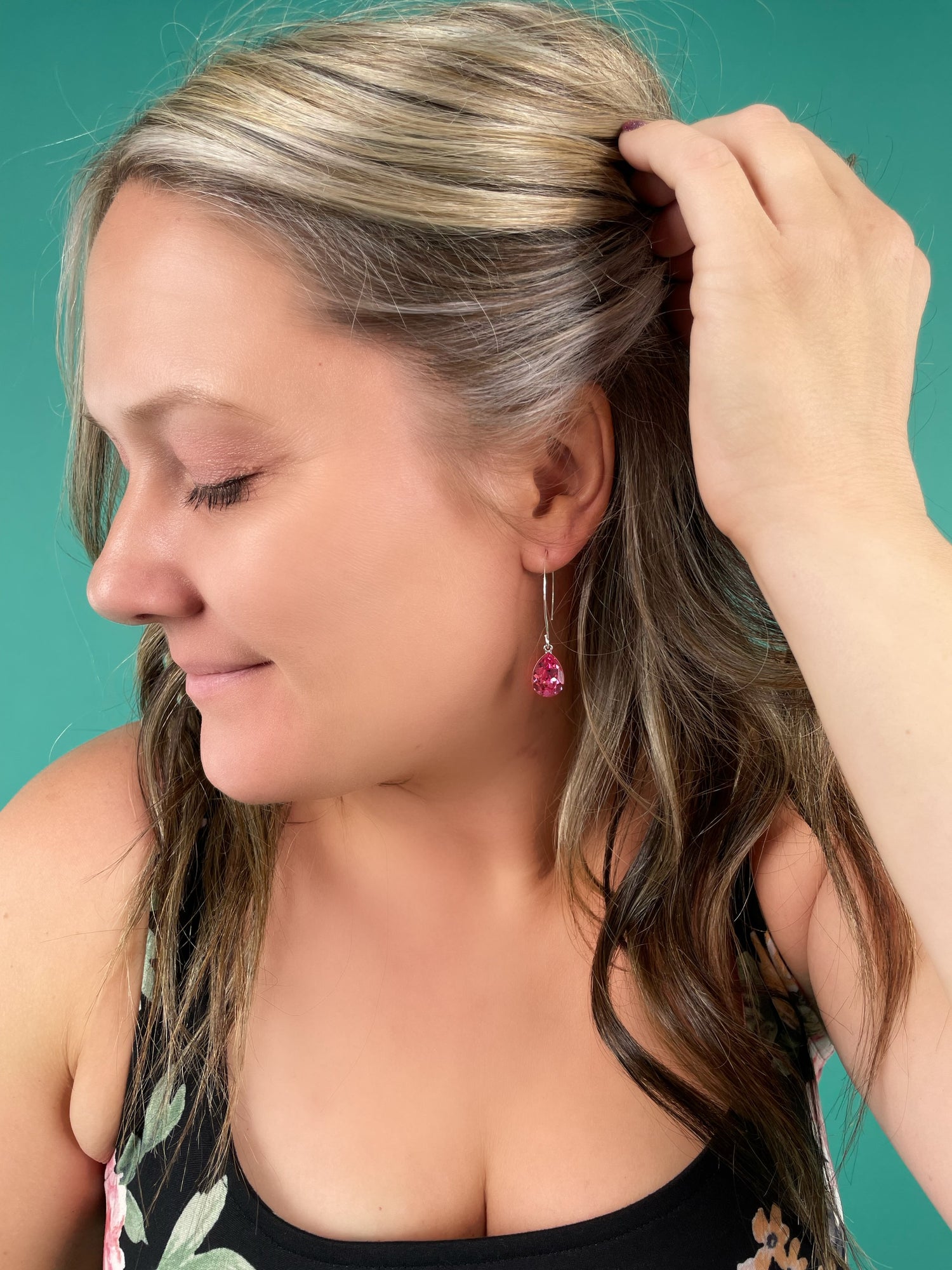Rose Pear Drop Earrings
