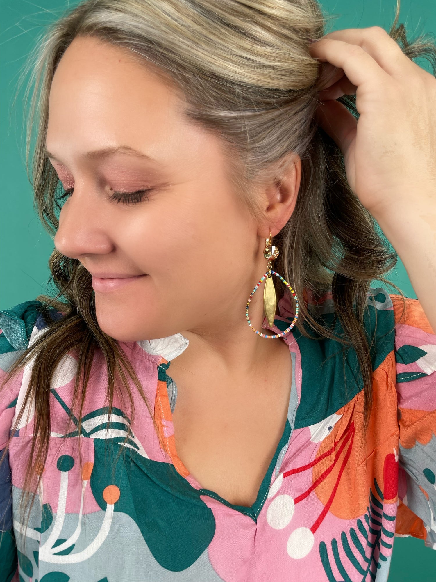 Golden Sunset Beaded Earrings