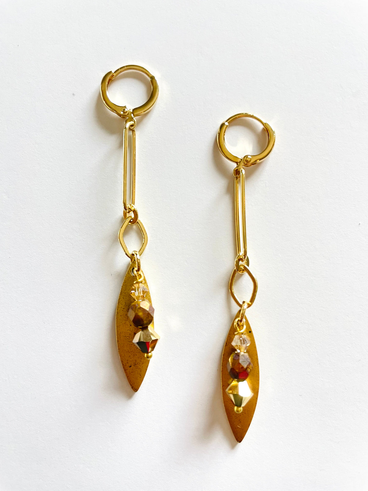 Golden Geometric Drop Earring - KaraMarie