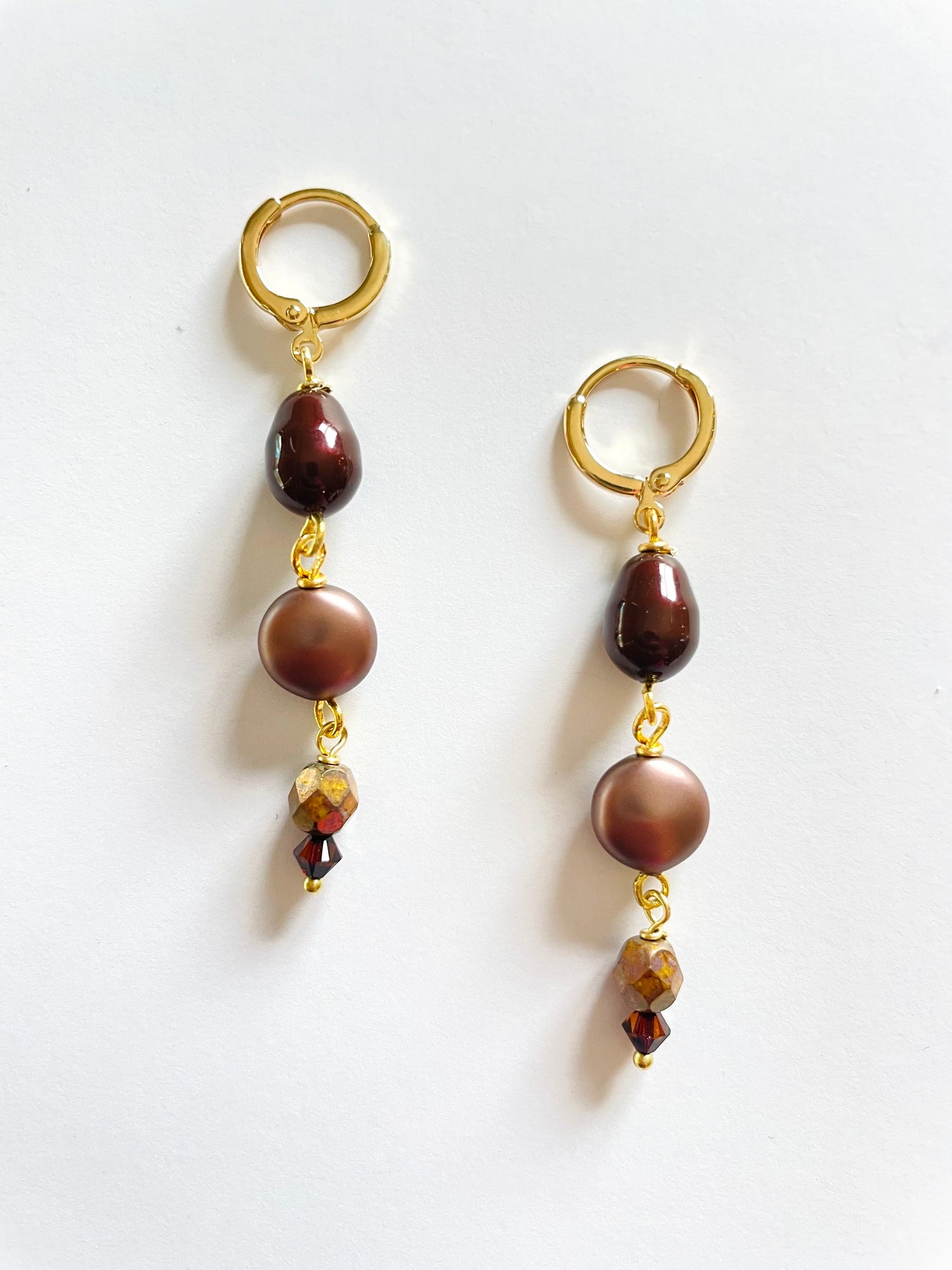 Drops of Chocolate Beaded Earrings - KaraMarie