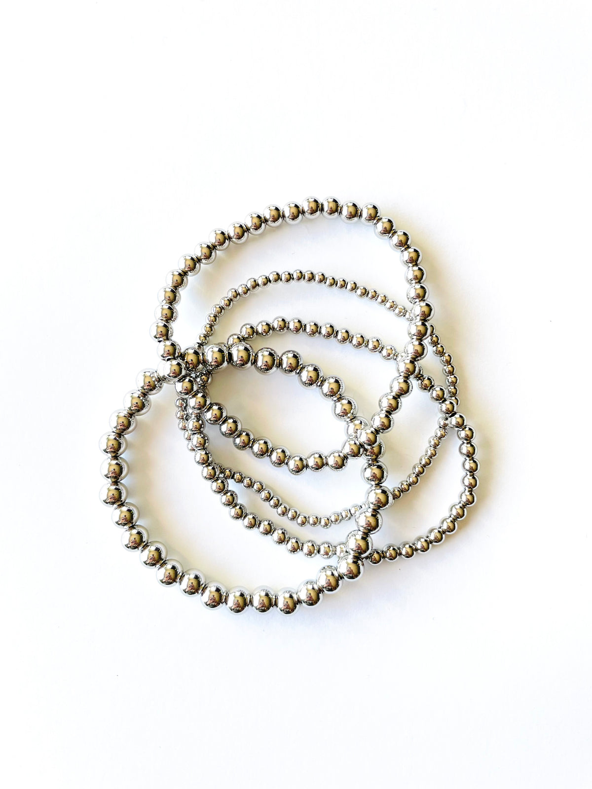 Metal Elastic Bracelets - Silver Metal - Water Resistant - KaraMarie