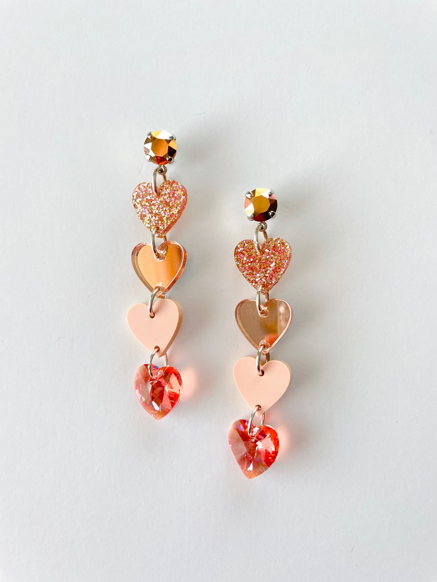 Be Mine Heart Earrings in Rose Gold