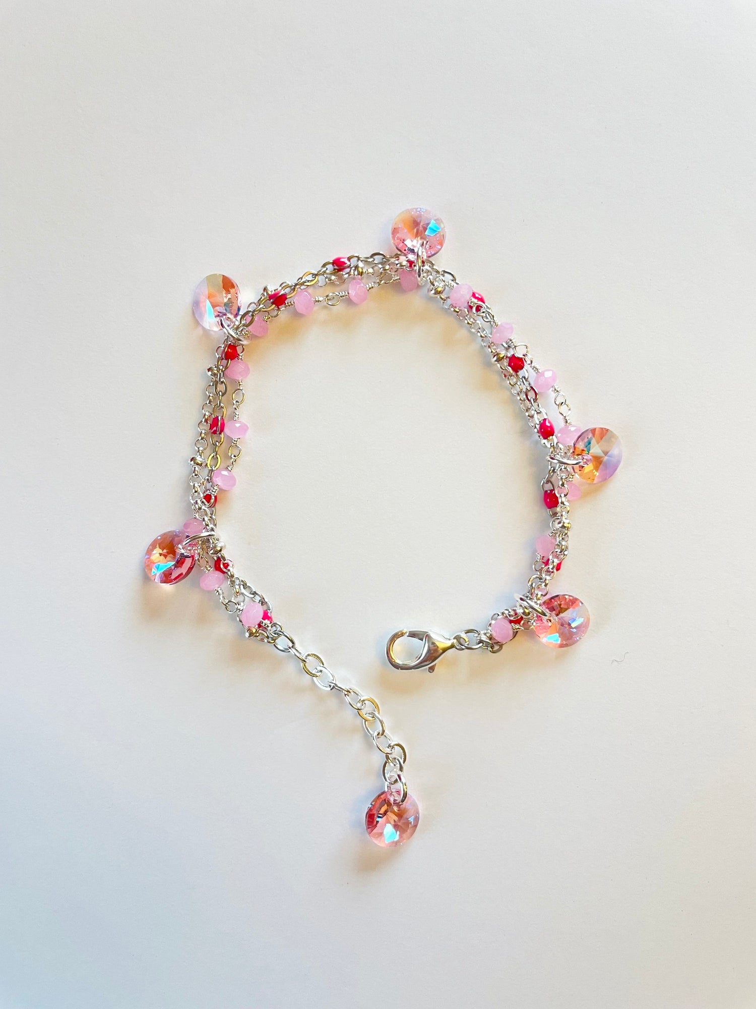 Pink Warrior Triple Strand Bracelet