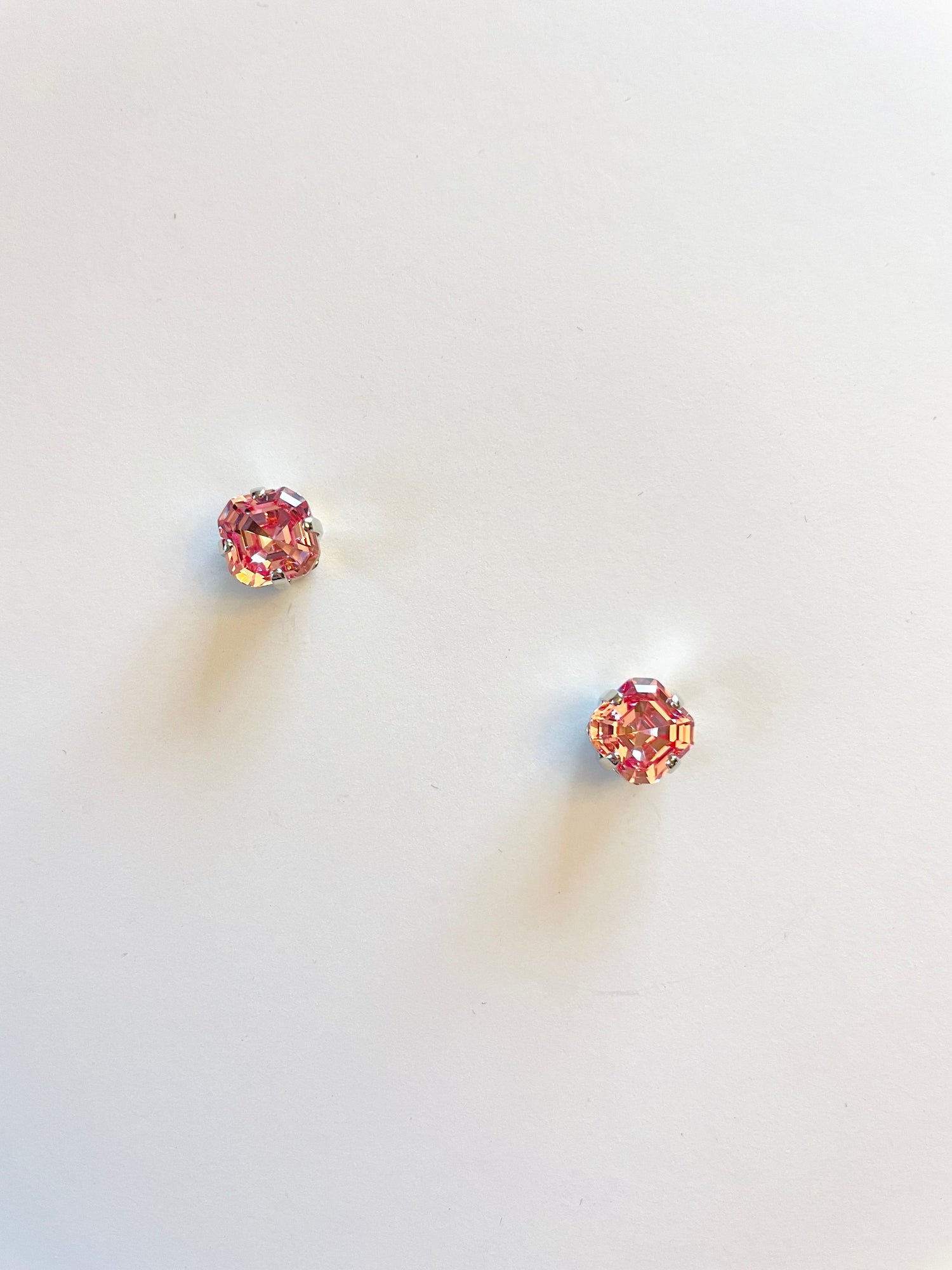 8mm Imperial Square Post Earring in Light Rose