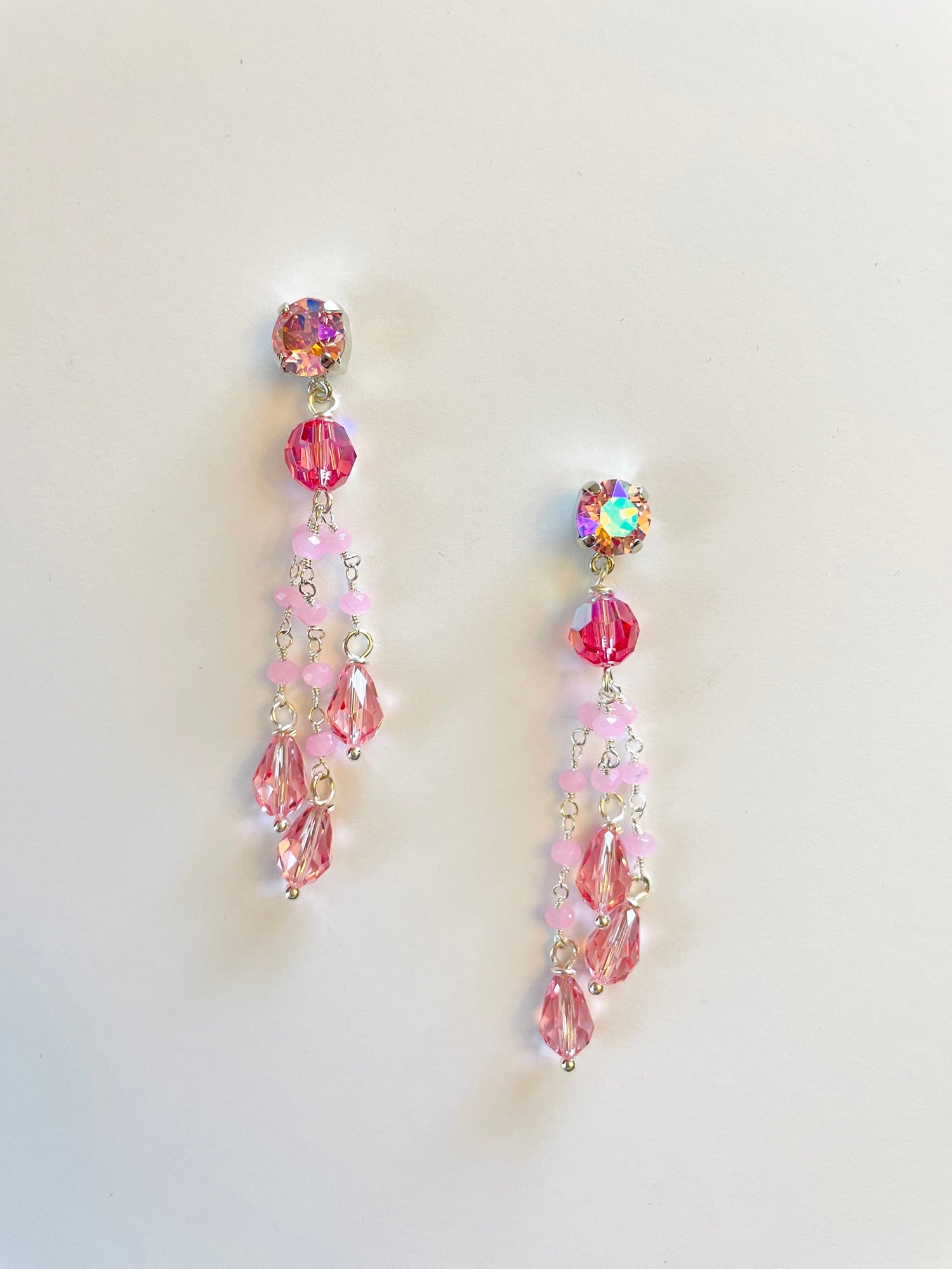 Pink Raindrop Earrings