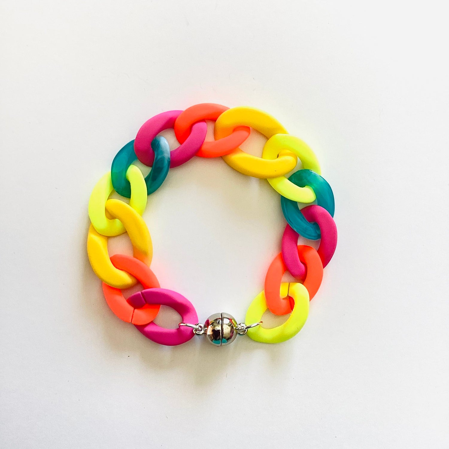 Neon Lights Heavy Metal Chain Link Bracelet