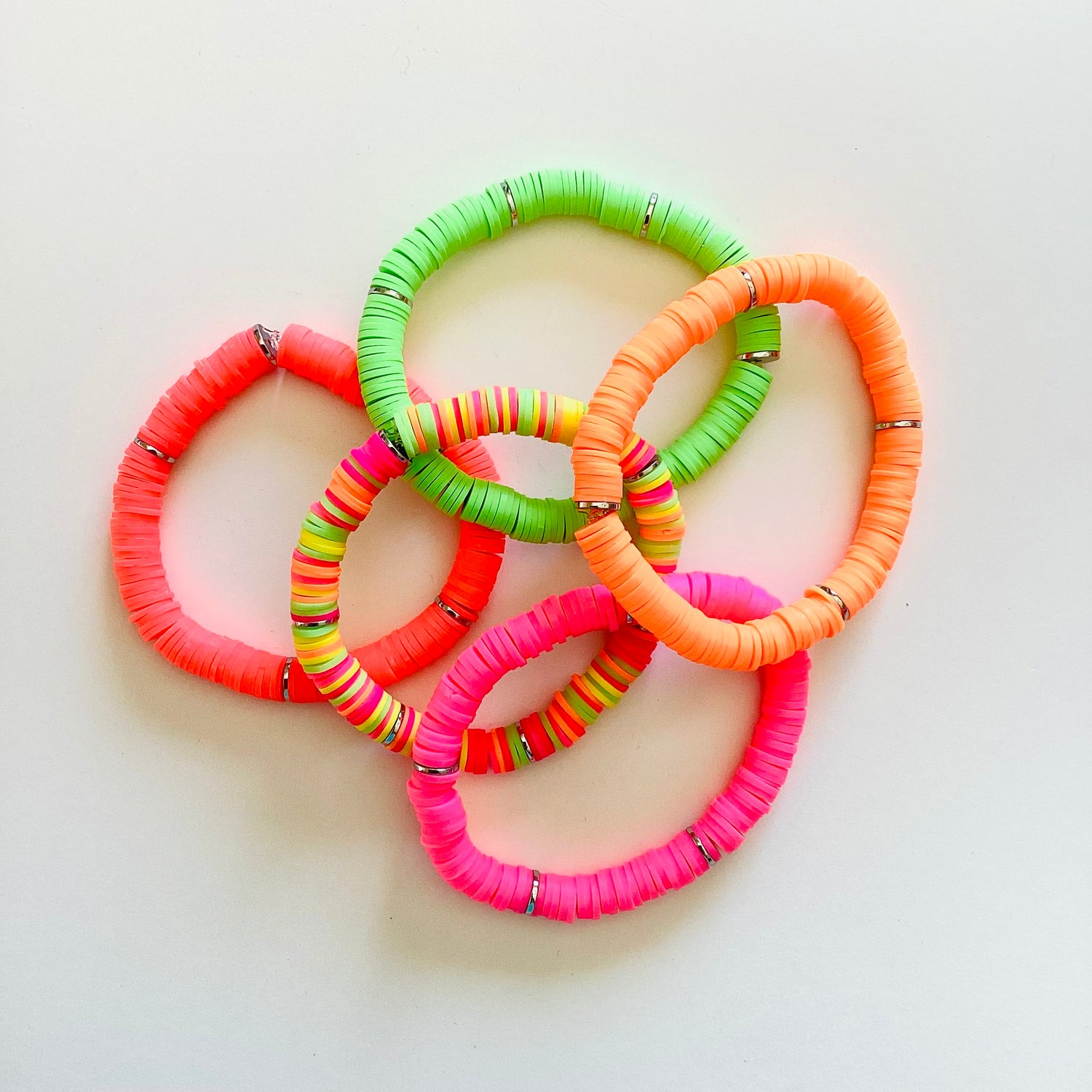 Neon Lights Collection :: Heishi Stretch Bracelet Stack {Multiple Colors!}