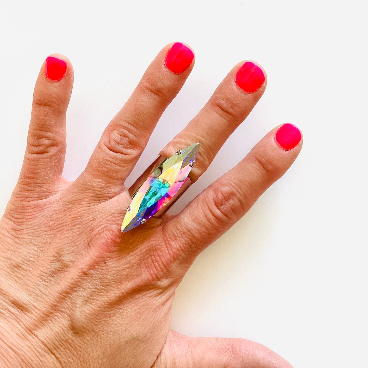 Navette Statement Ring in Crystal AB