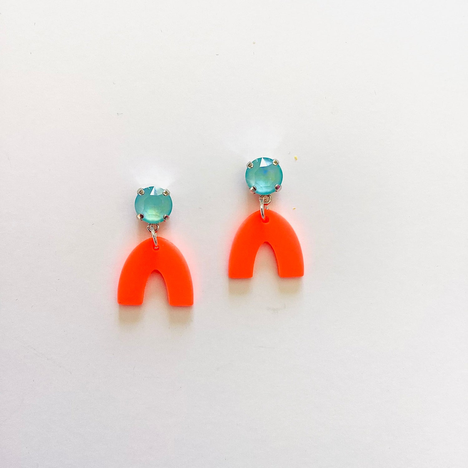 Neon Orange Drop Earrings