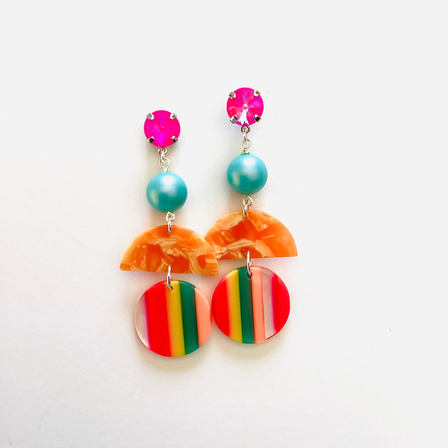 Neon Stripes Drop Earrings - KaraMarie
