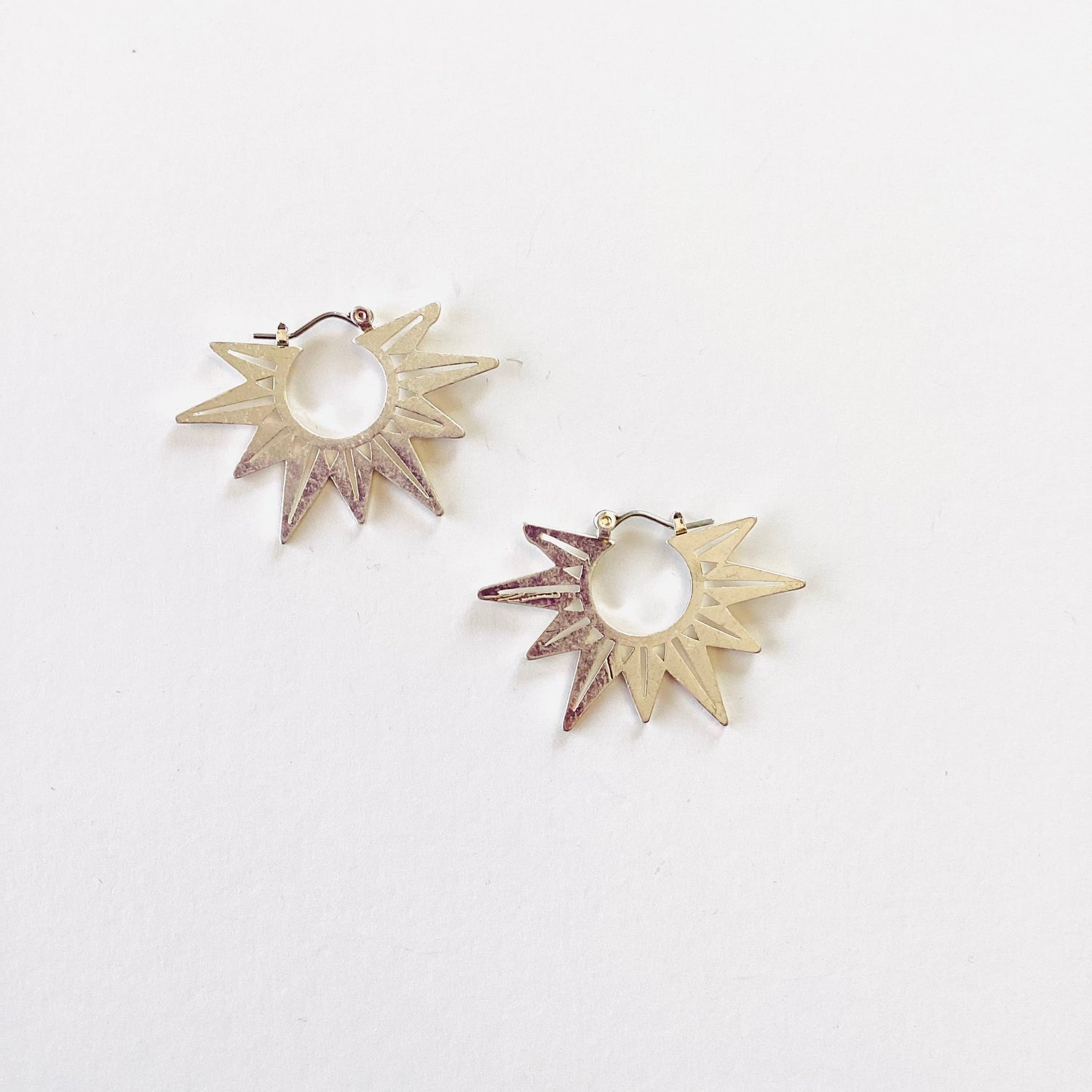 Silver Sunburst Earrings