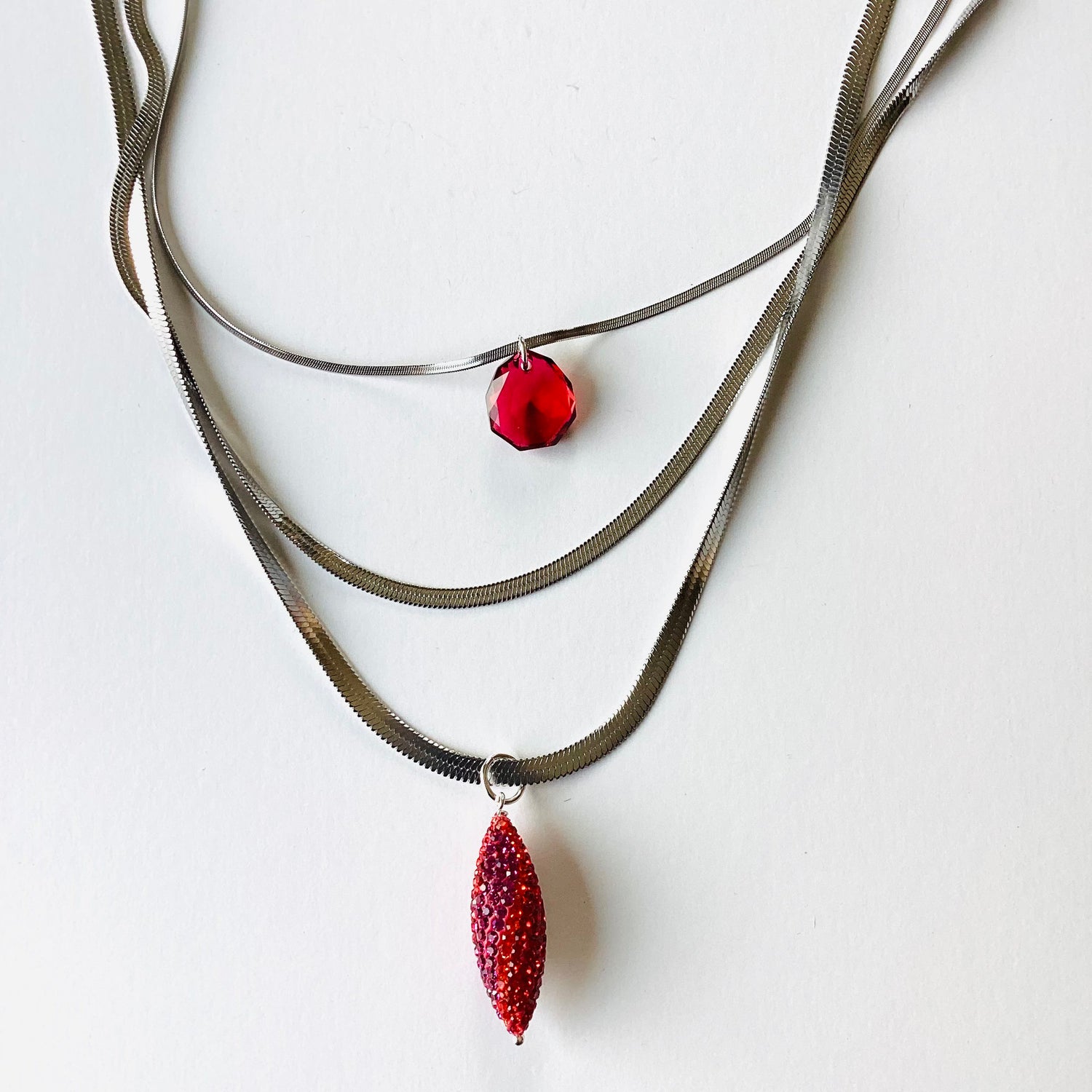 Fuchsia Sunset Double Strand Necklace