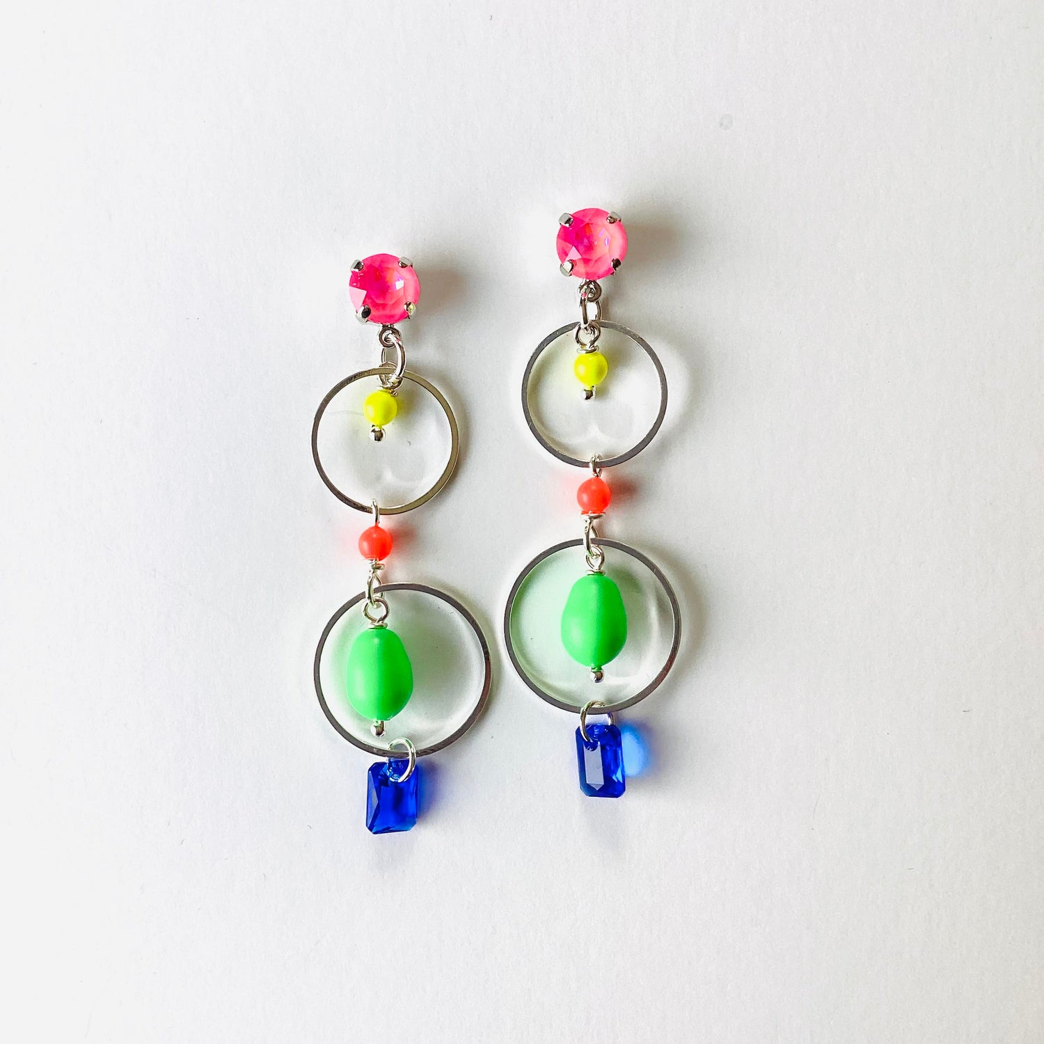 Dreaming in Technicolor Floating Earrings