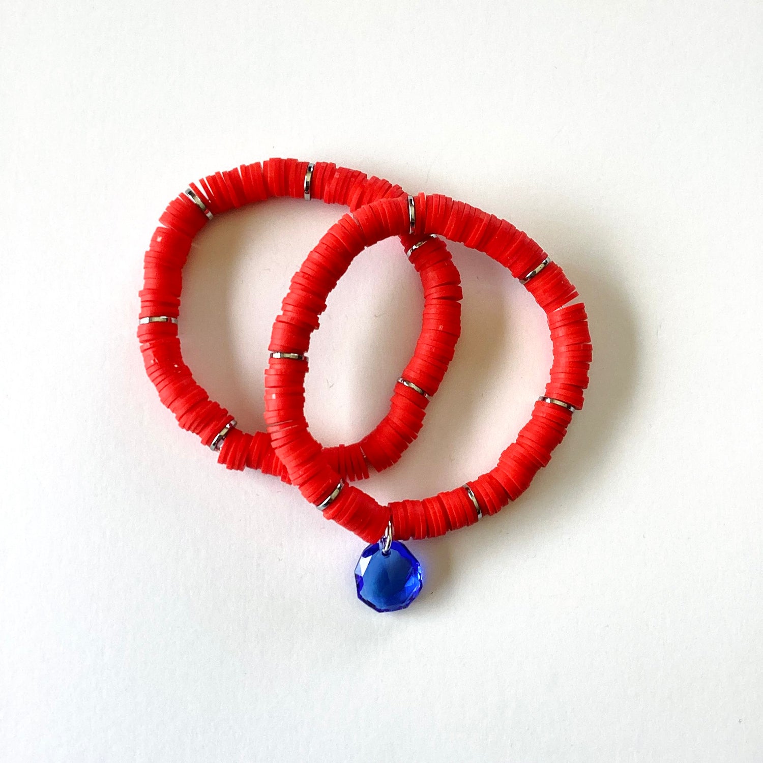 Cherry Red :: 8mm Heishi Stretch Bracelet