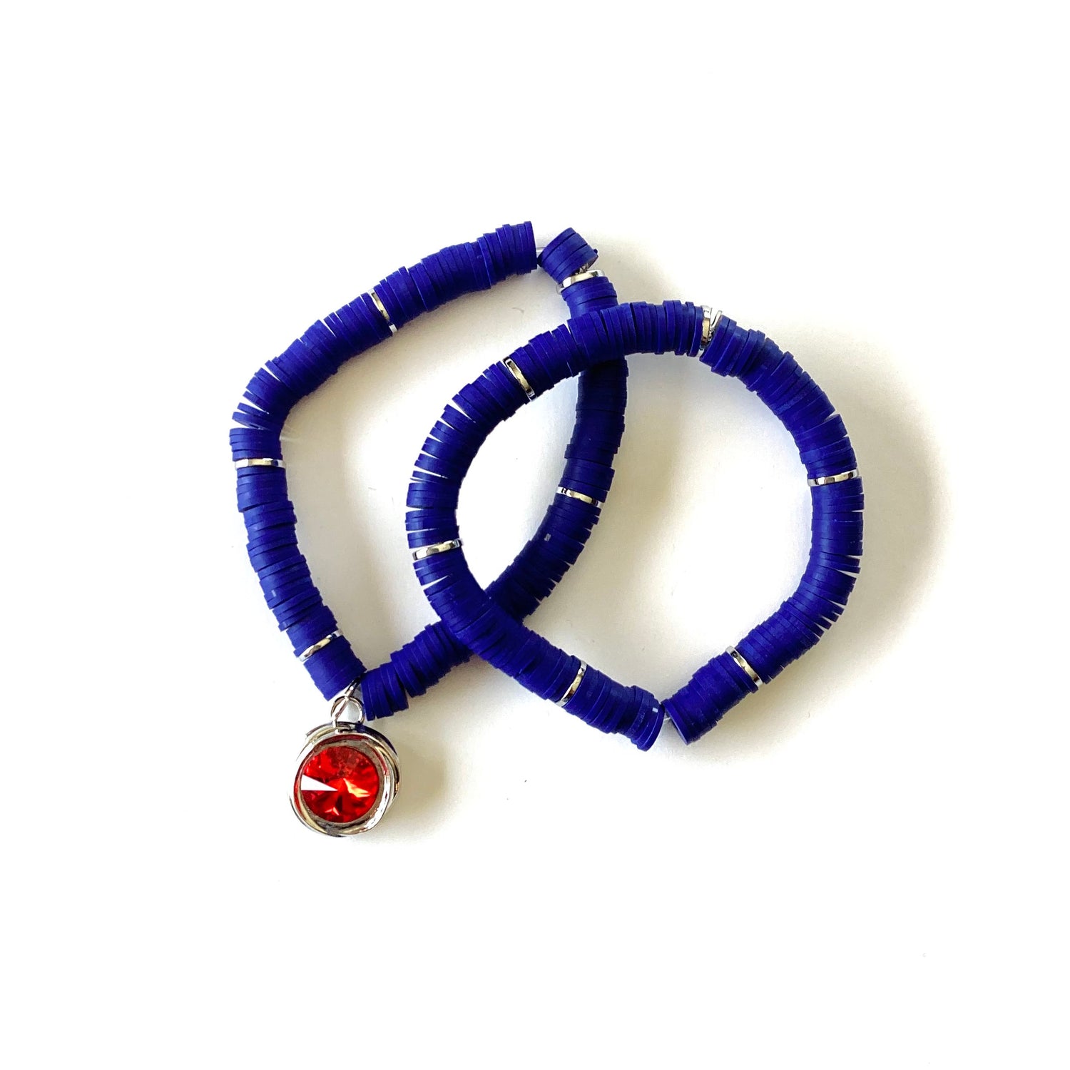 Light Navy :: 8mm Heishi Stretch Bracelet