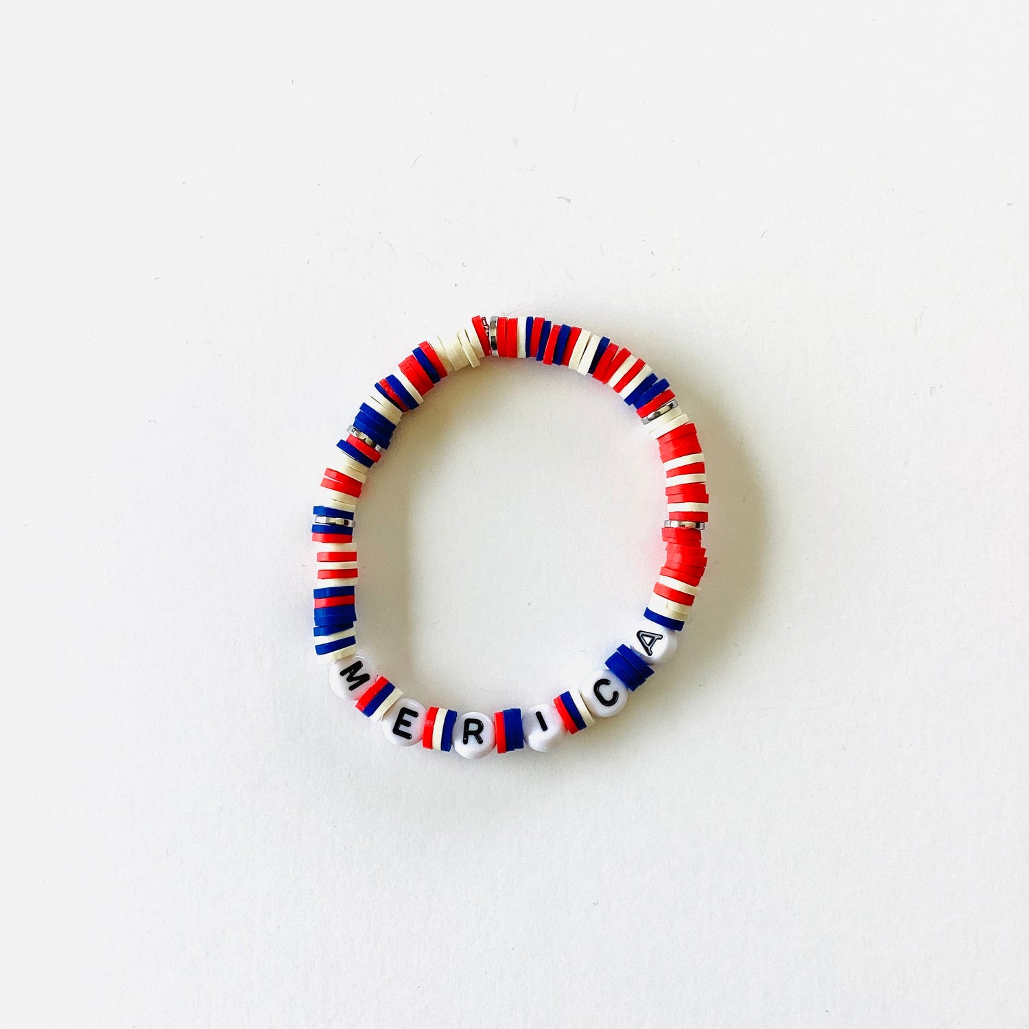 America Sayings Bracelets :: 6mm Heishi Stretch Bracelet