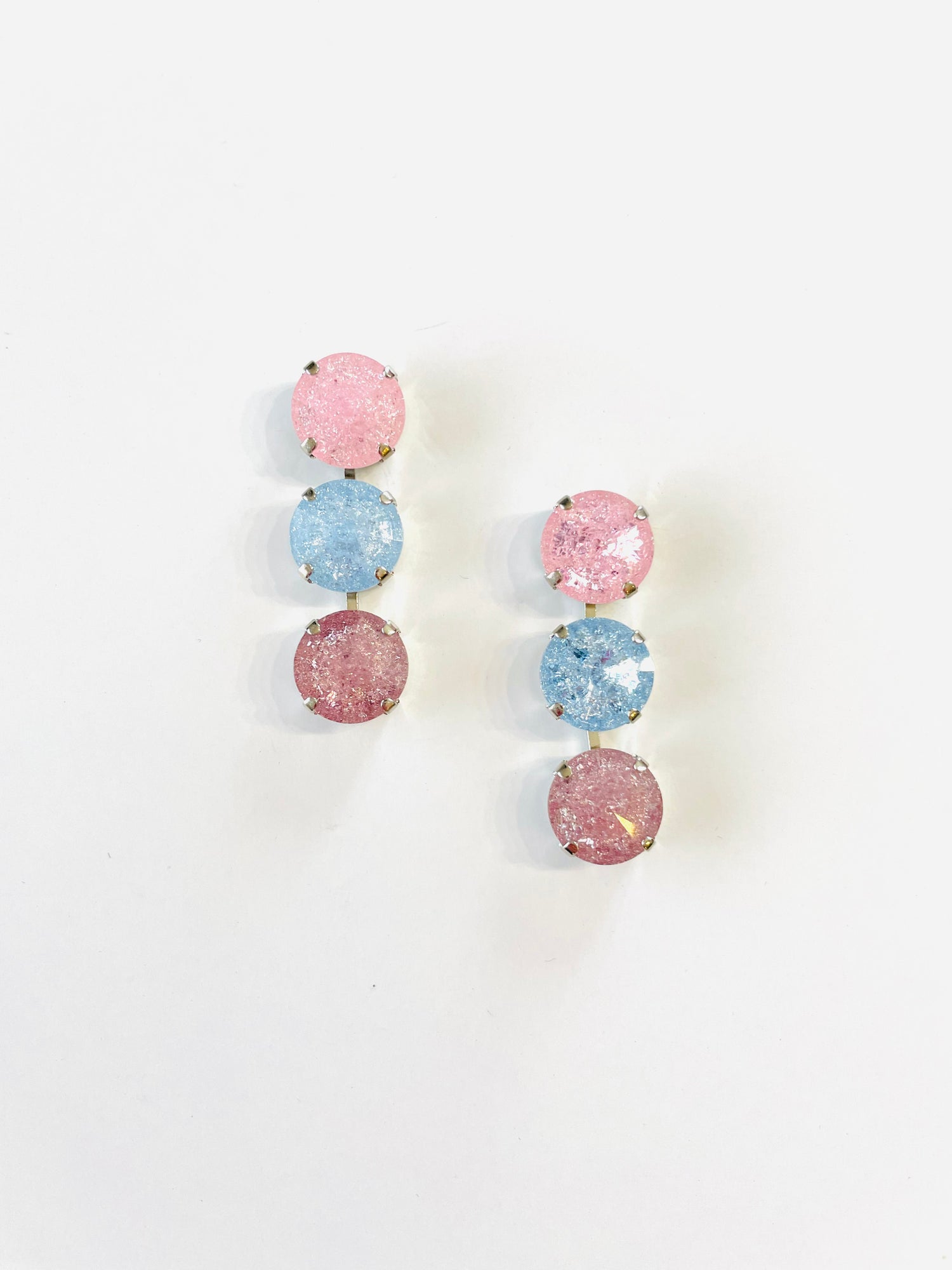 12mm Triple Rivoli Drop in Pastel Ice Hues
