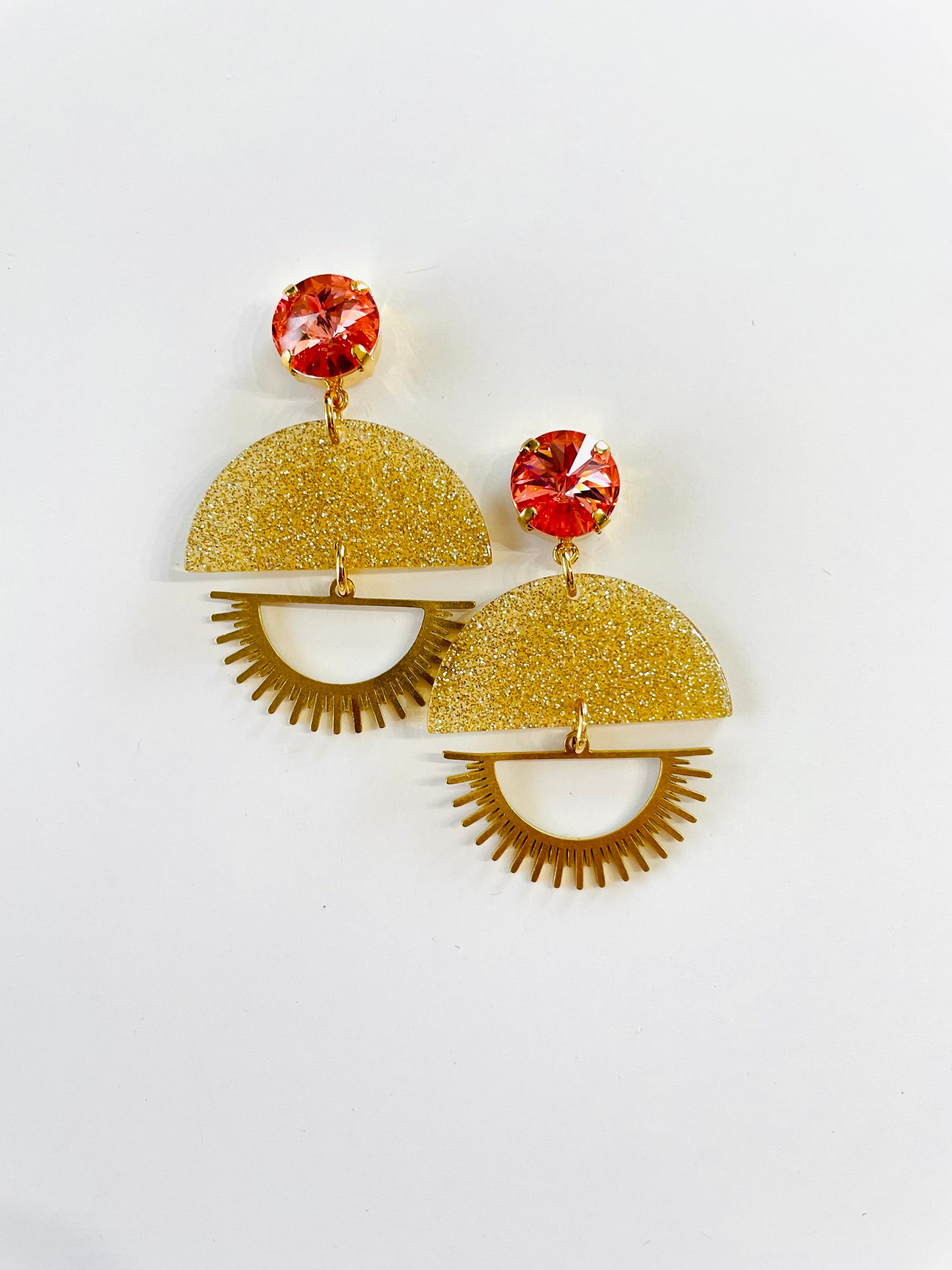 Gold Glitter Goddess Earrings