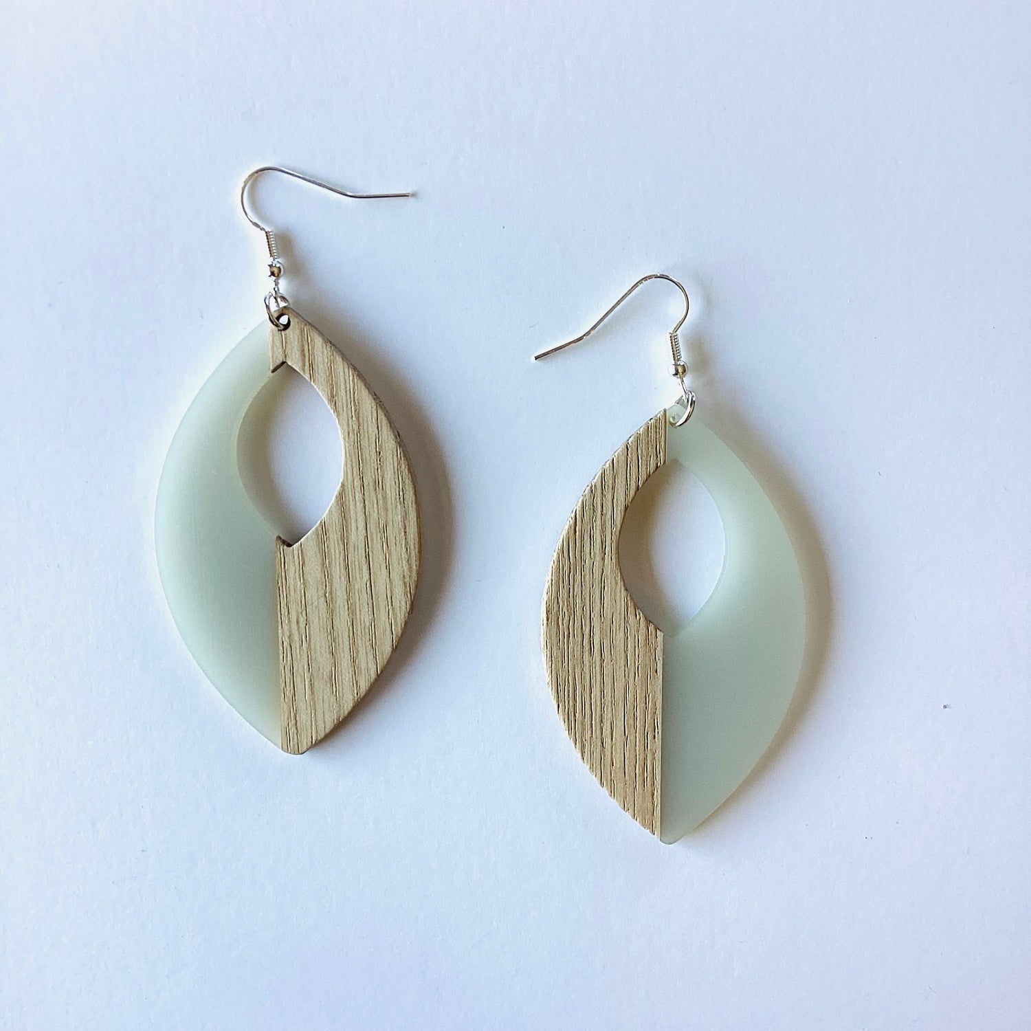 Palm Leaf Wood Earrings