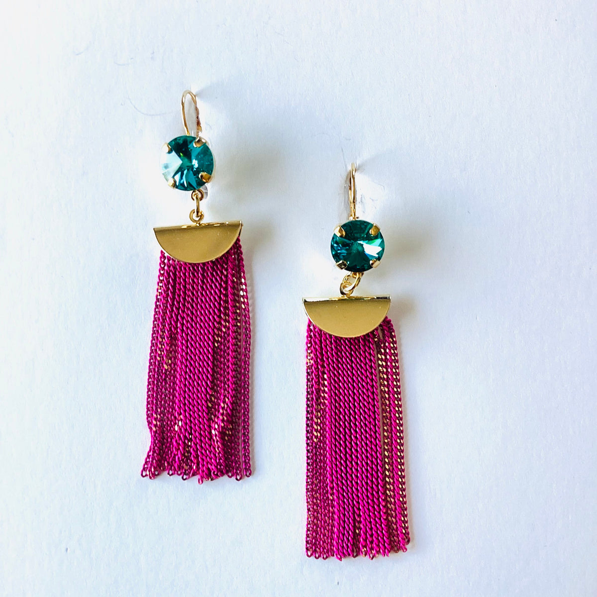 Bold Pink Fringe Earrings - KaraMarie