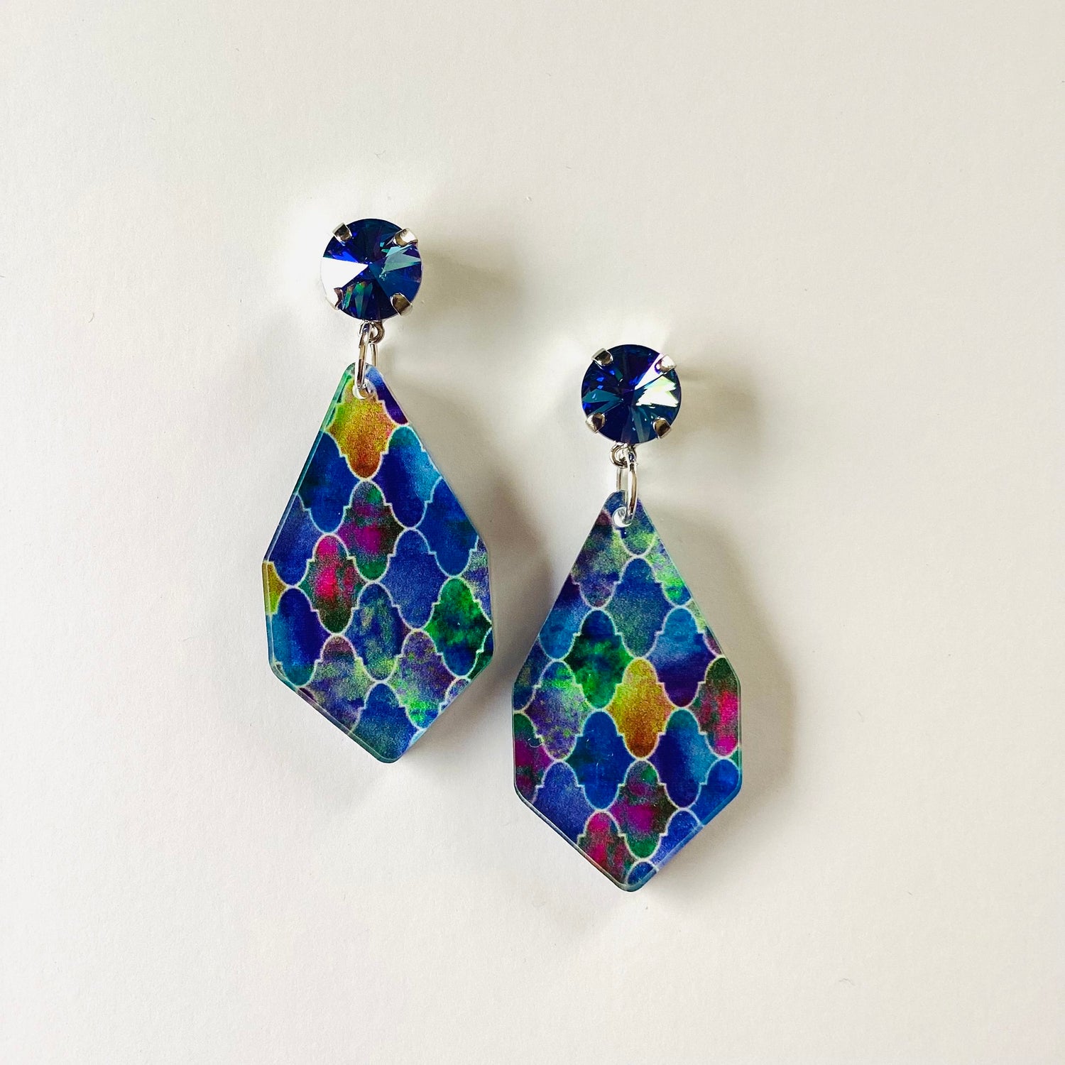 Blue Moroccan Tile Earring