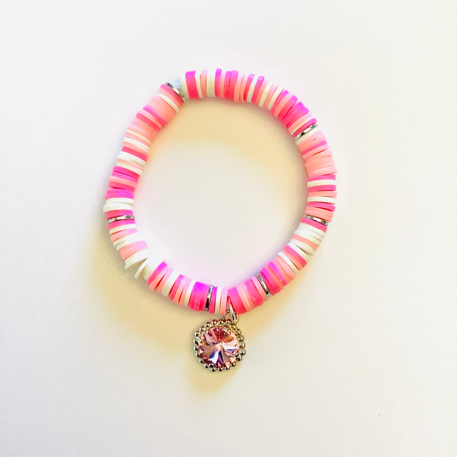 Petal Pink Mix :: 8mm Heishi Stretch Bracelet
