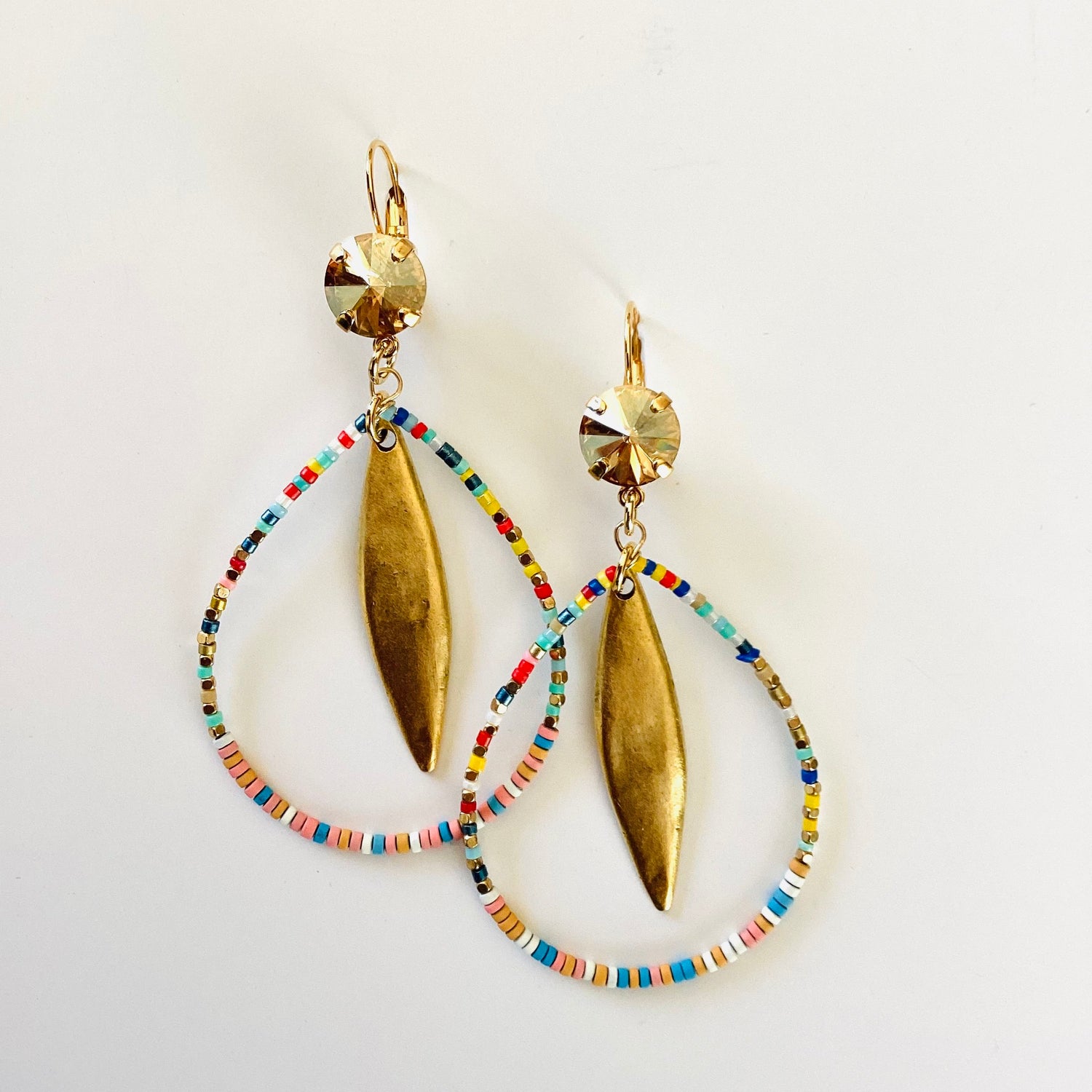 Golden Sunset Beaded Earrings
